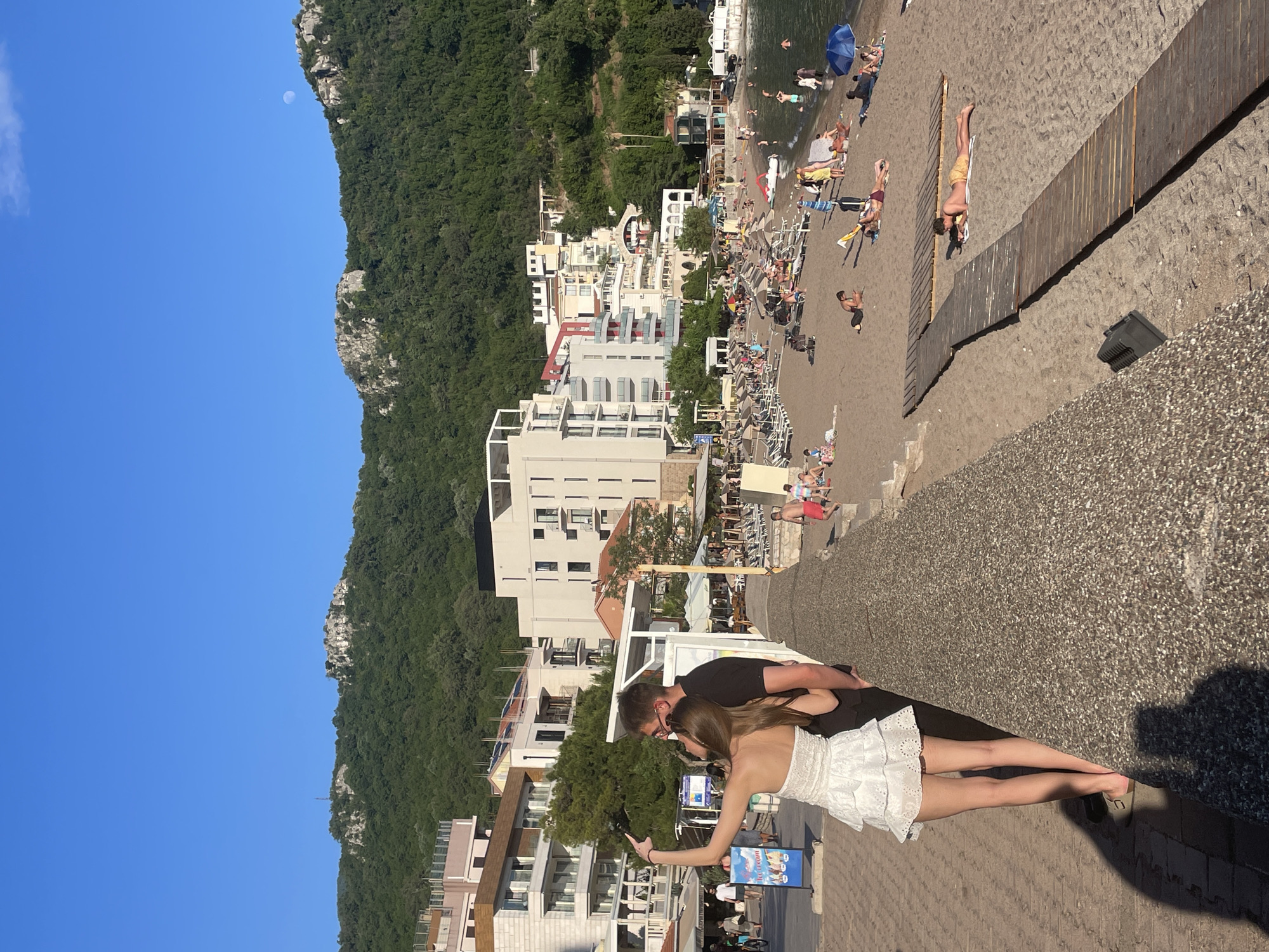 Summer tourism scenes captured along Montenegro's Adriatic coast