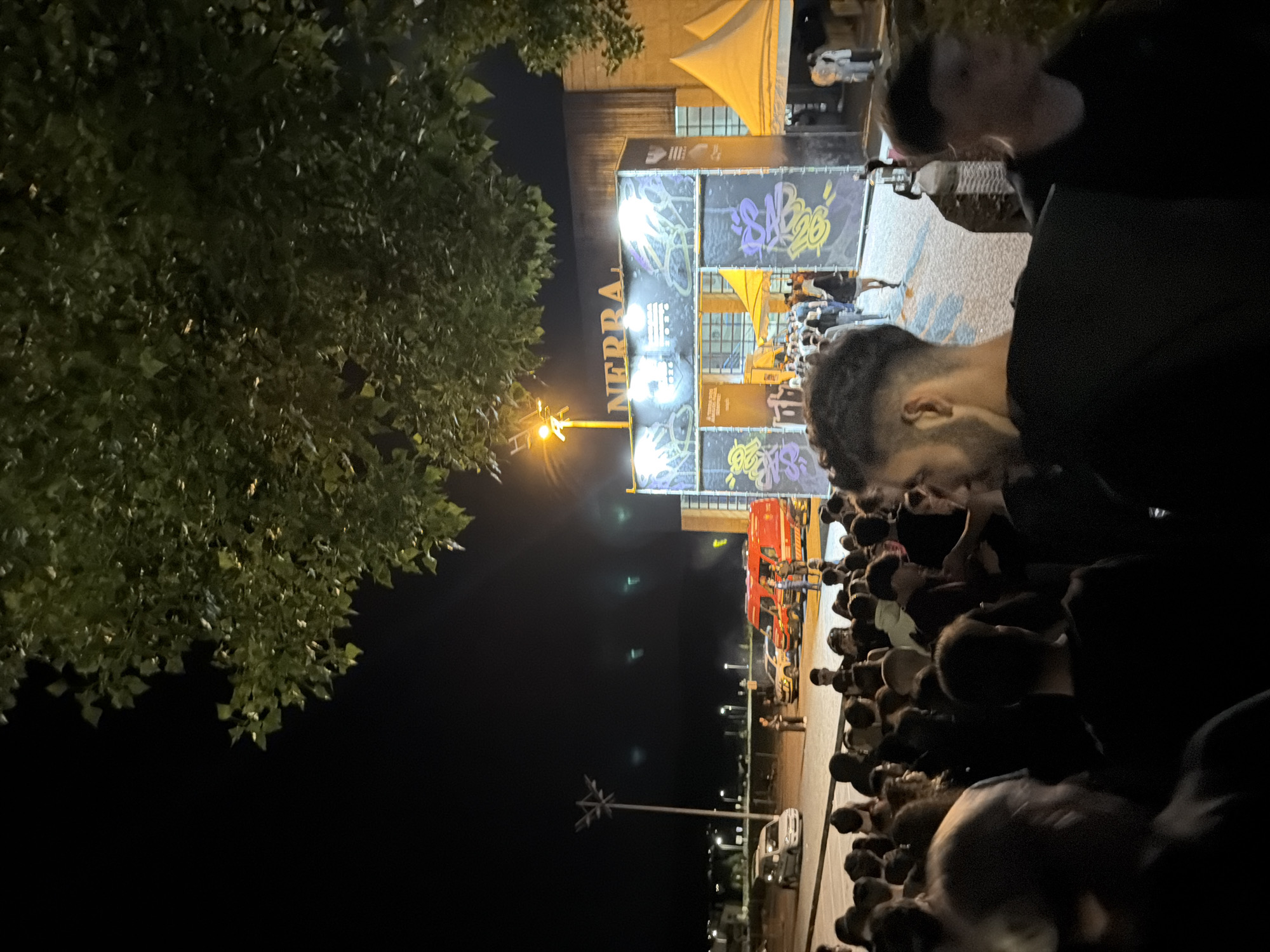Nighttime gathering draws crowds to illuminated outdoor venue in Bragança