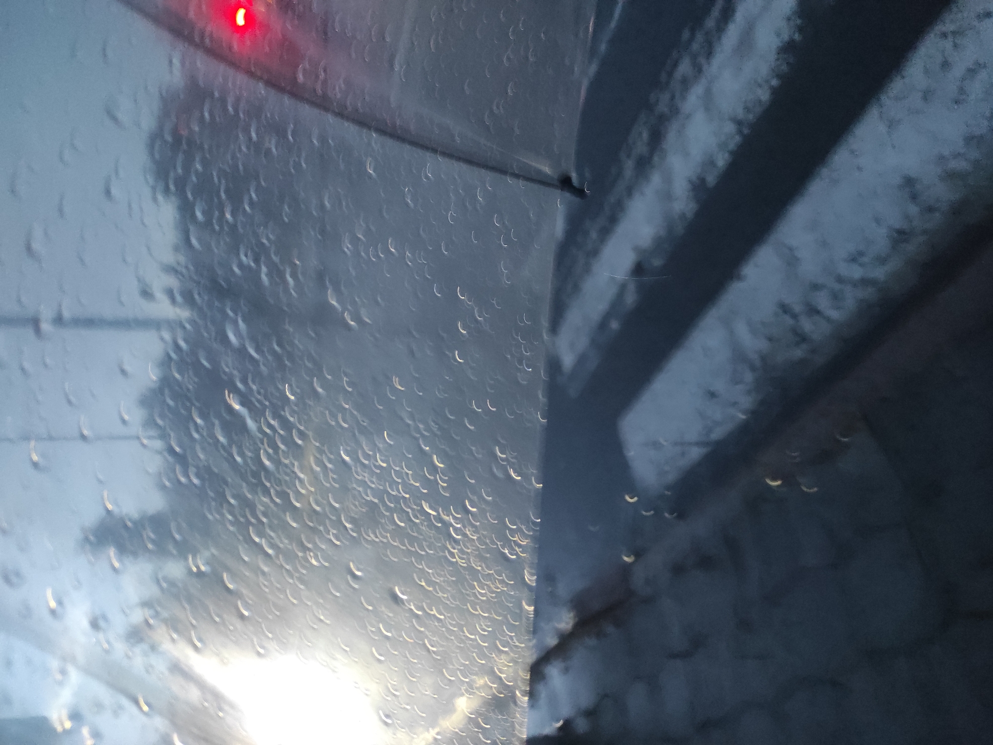 Rainy day in Poltava, seen through a transparent umbrella