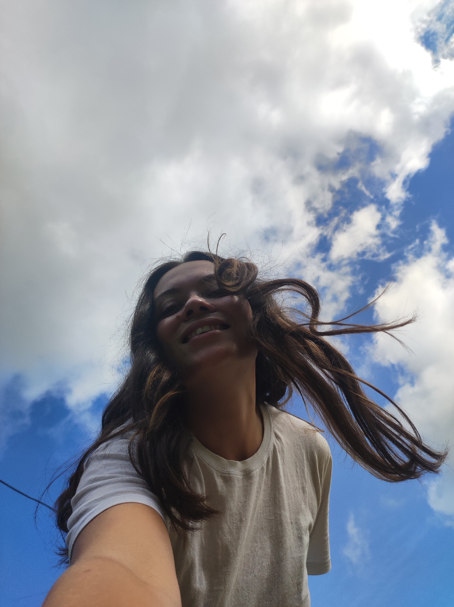 Outdoor selfies and scenery along a summer walk in Fokino, Russia