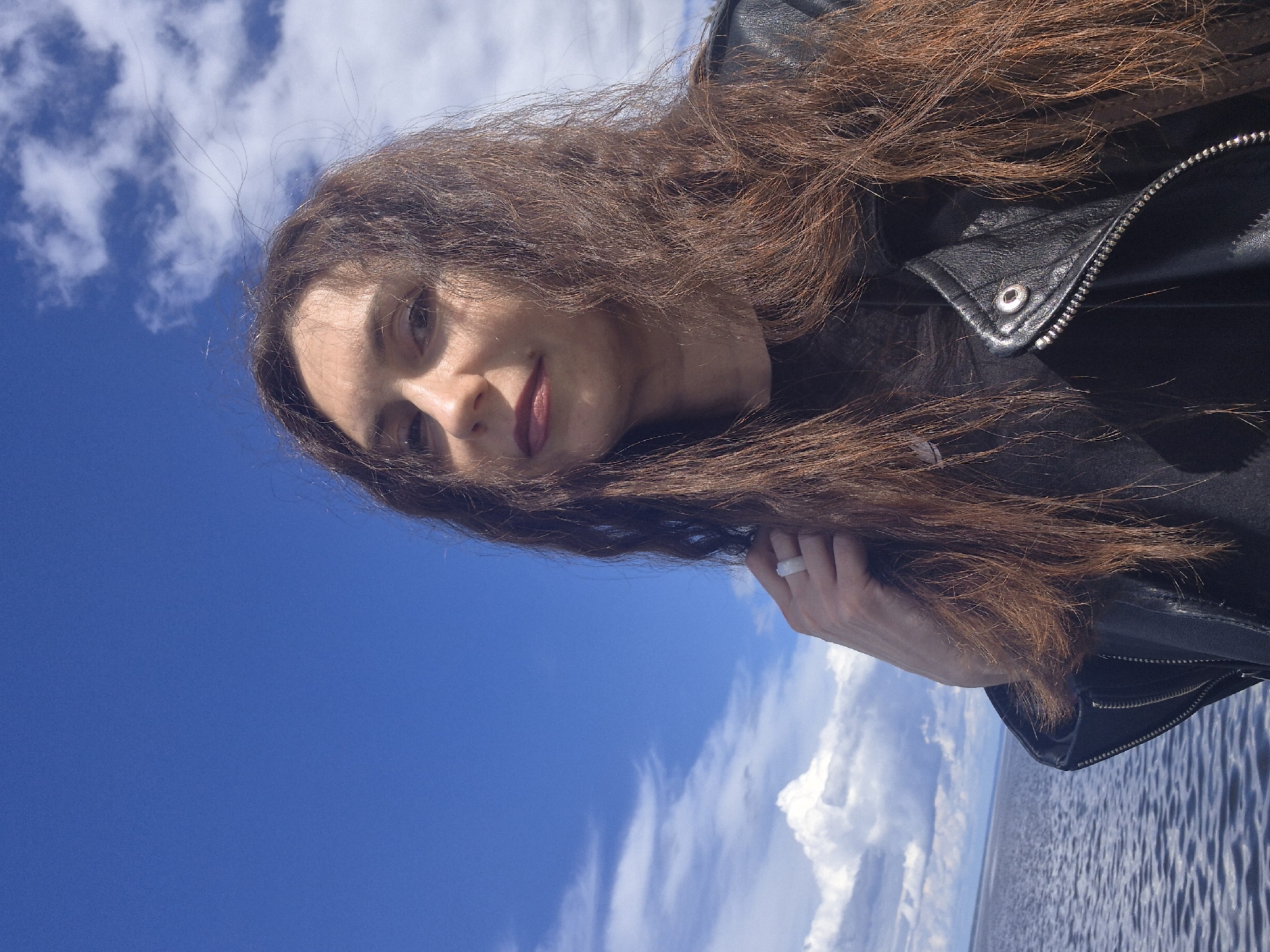 Woman spotted near water; #Candy hashtag images recorded