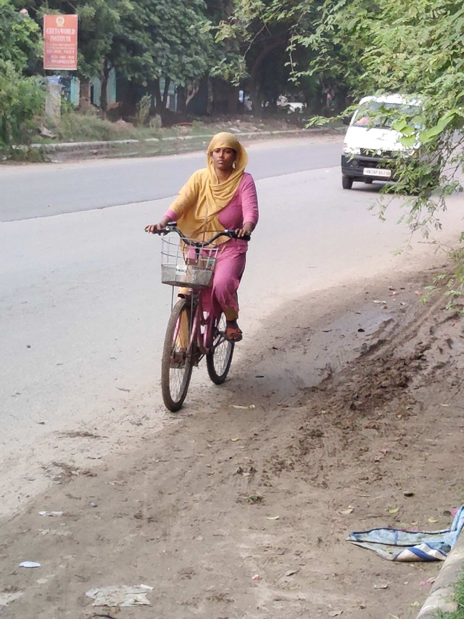 Dusk in Gurgaon: street scenes, a myna bird, and evening skies