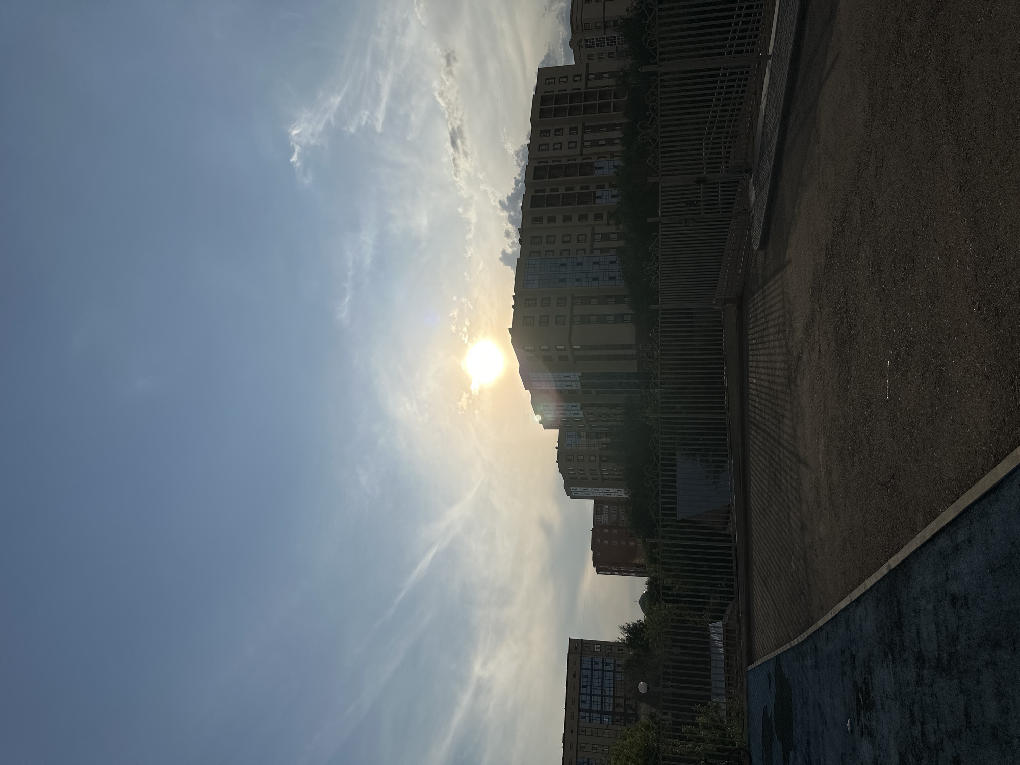 Sunny afternoon look at Kokshetau apartment blocks