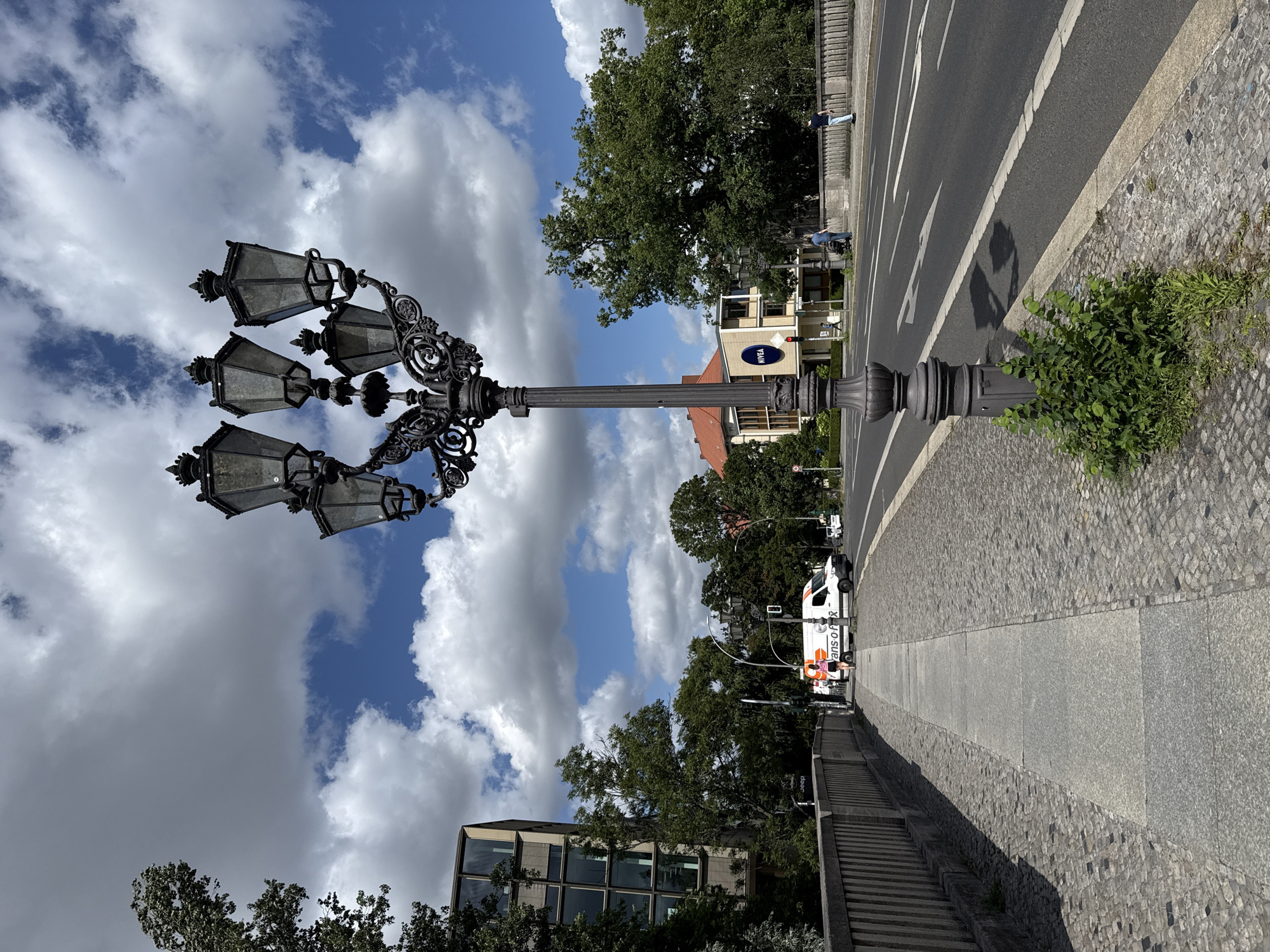 Midday snapshots along Berlin's riverside streets and buildings