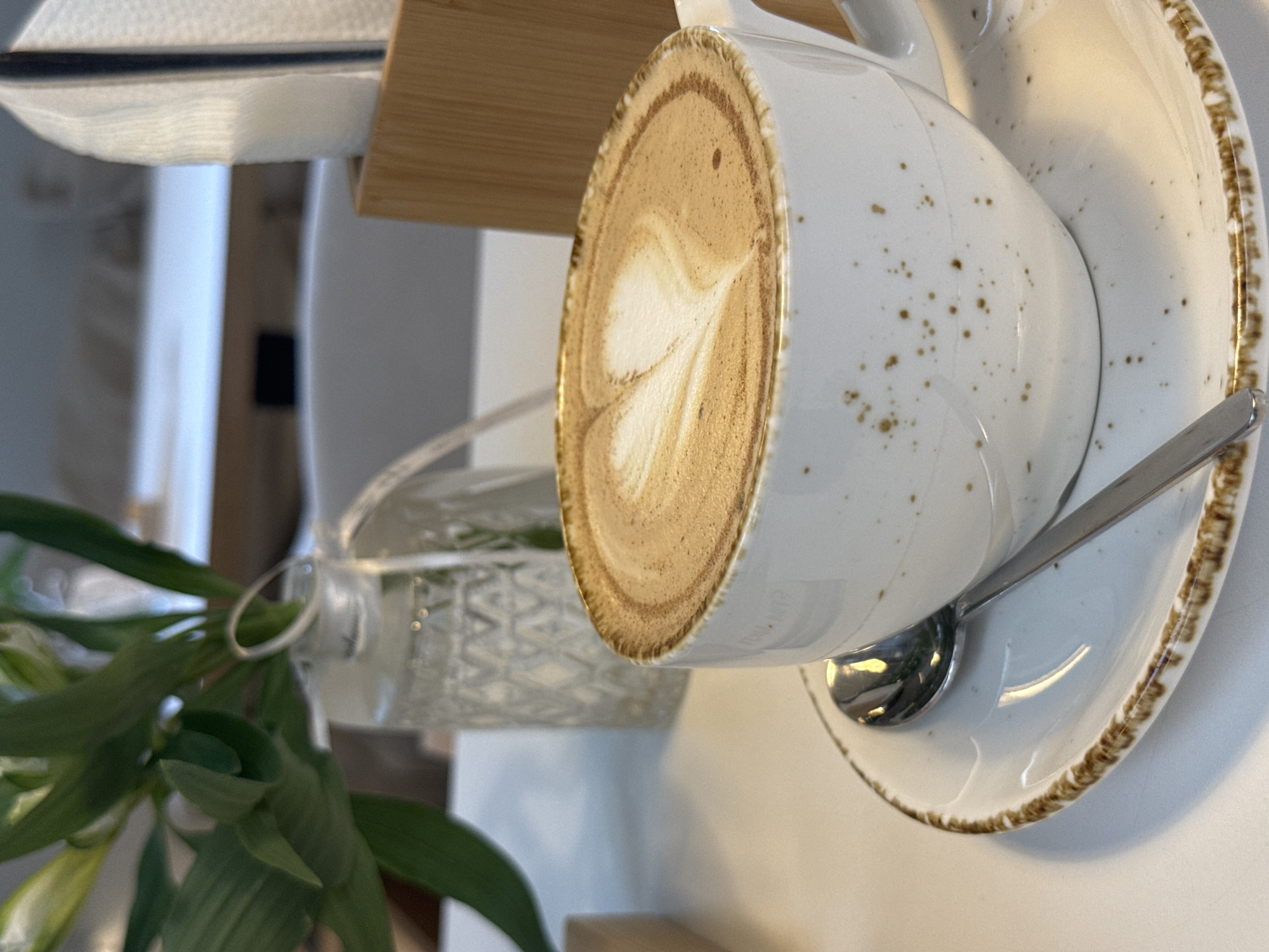 Coffee and table details at a Naberezhnye Chelny café
