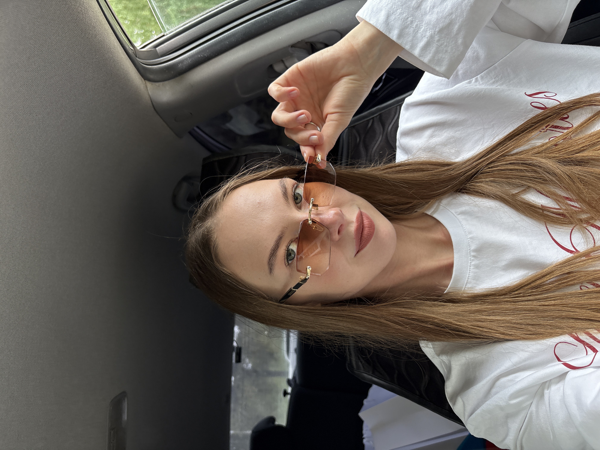 Woman documents morning routine with selfies across Perm locations