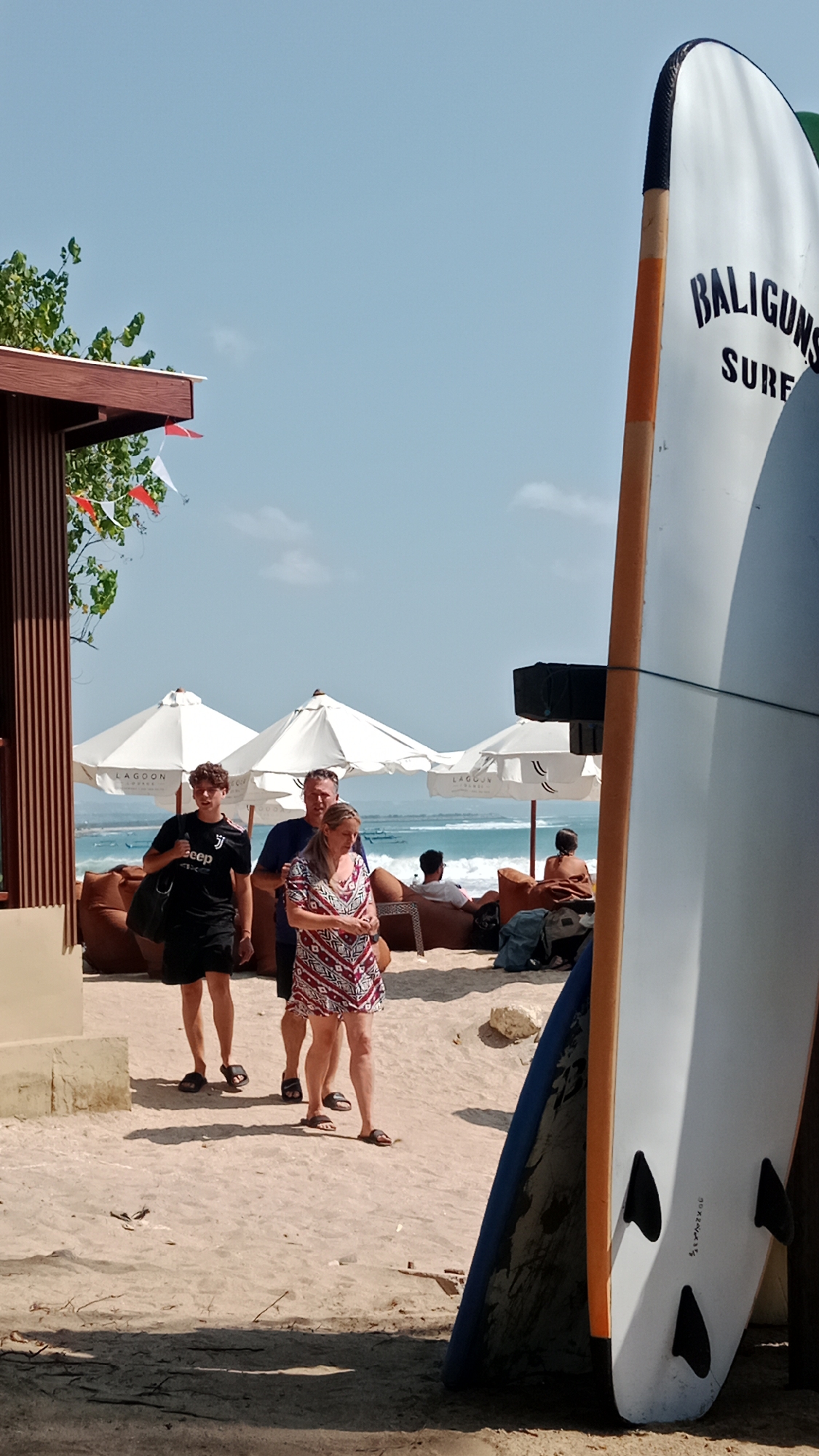 Laid-back beach day at a casual shoreside lounge spot