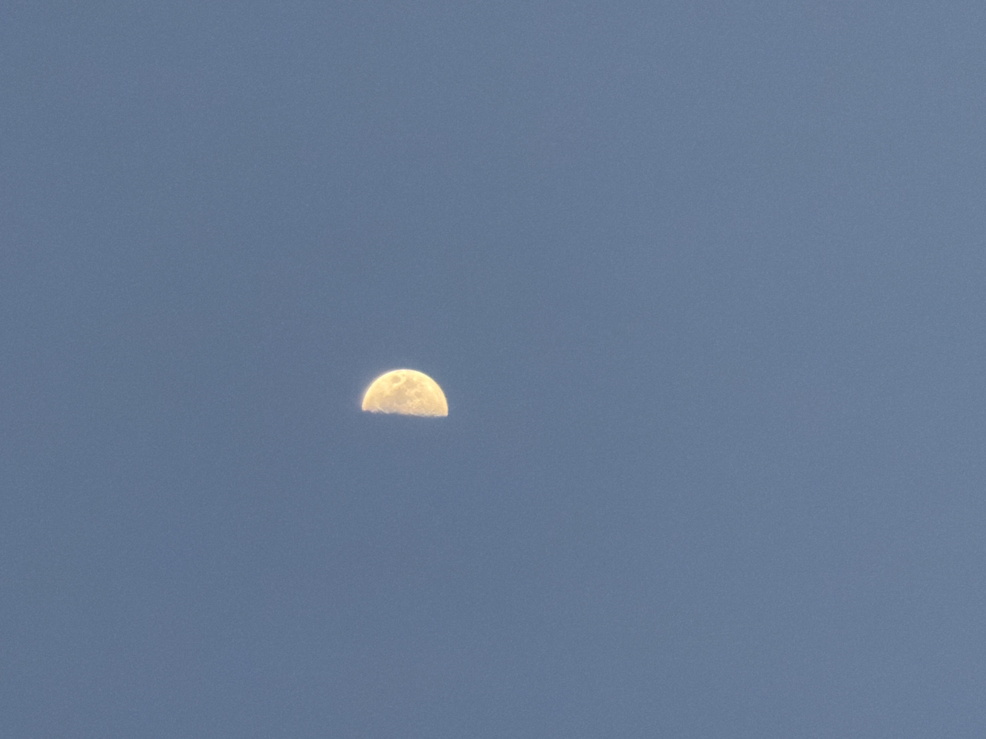 Daytime moon sighting and hookah session documented simultaneously
