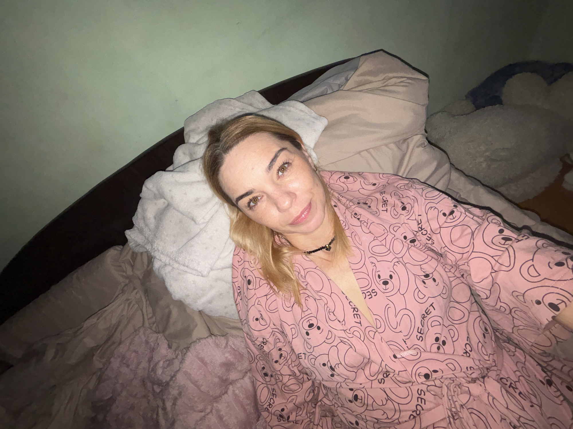 Rainy afternoon at home with a cat and cozy pajamas