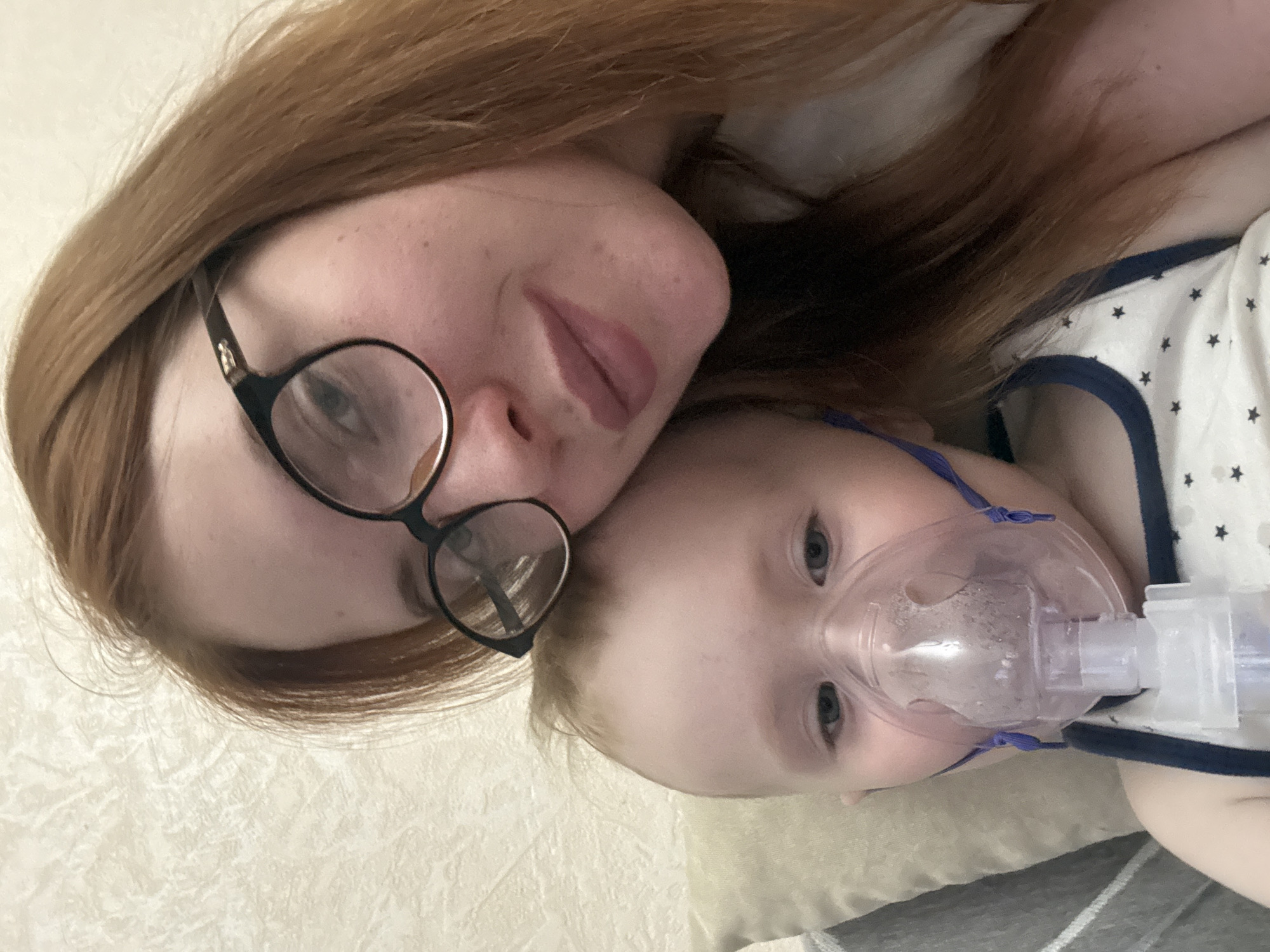 Indoor photographs captured in Chaikovsky show adult, child with oxygen mask