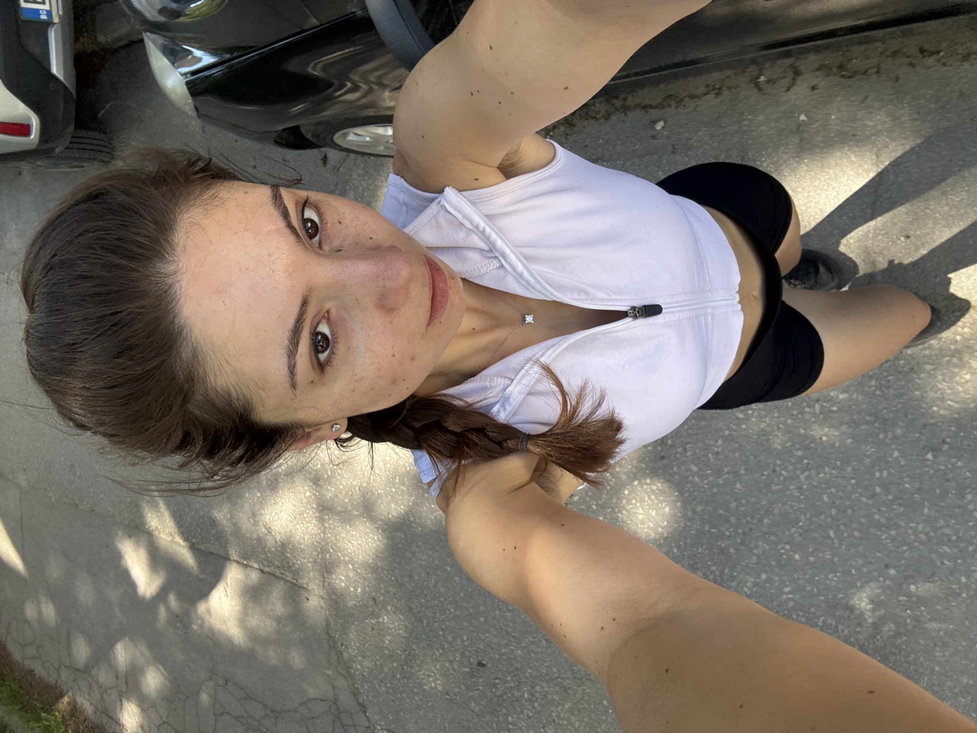 Woman documents morning run with selfies in Varna
