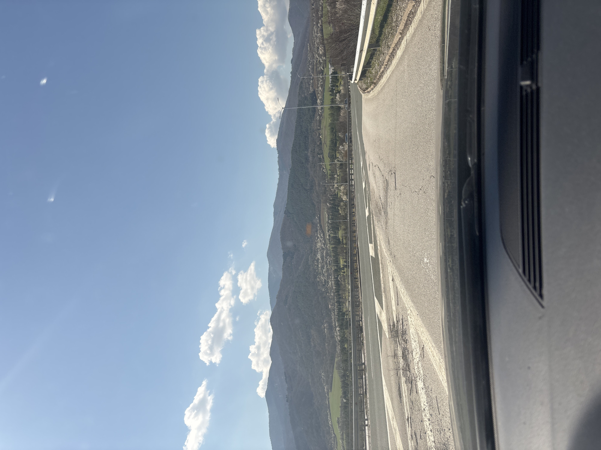 Driver captures mountainous road view near Razliv, Bulgaria