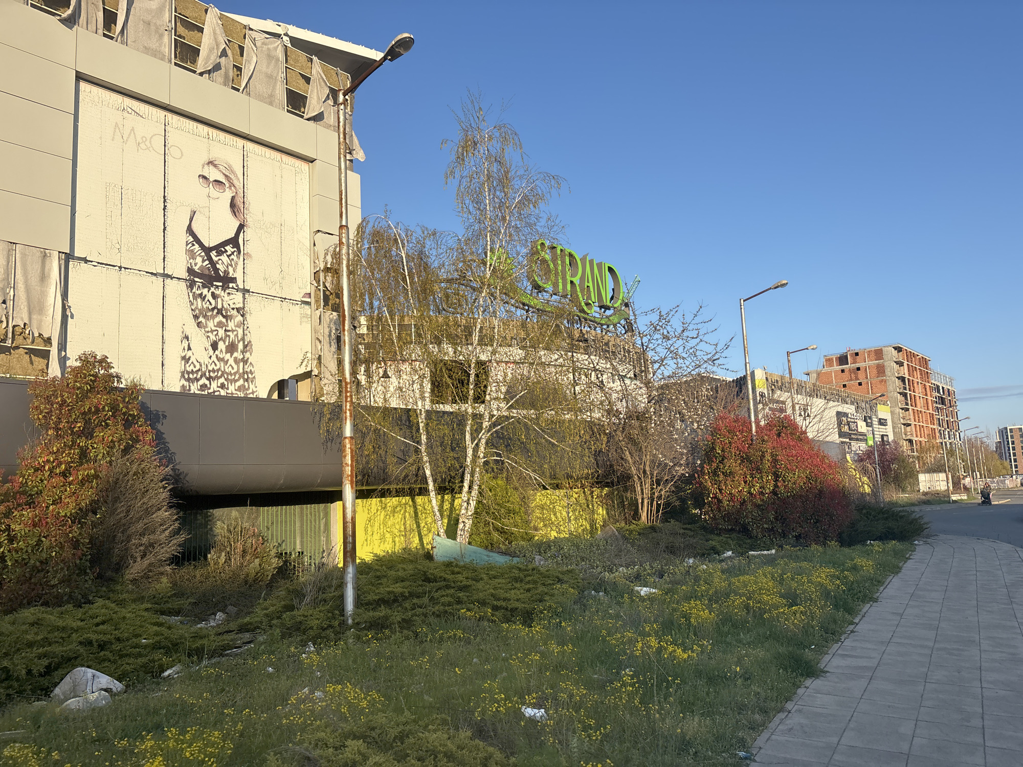 Peace sign gesture captured near abandoned mall in Burgas