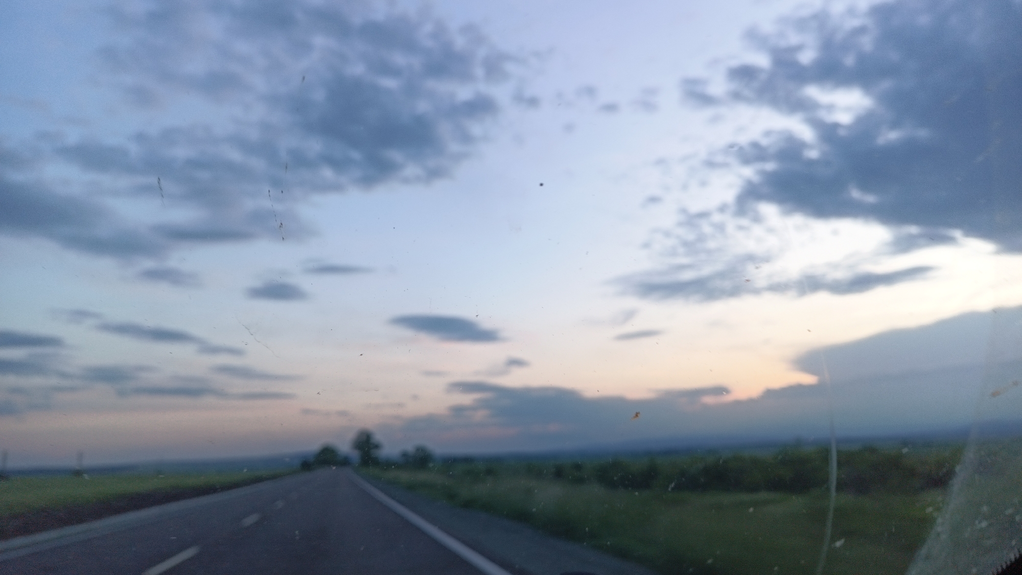 Highway travel captured from vehicle interior near Sokolovo, Bulgaria