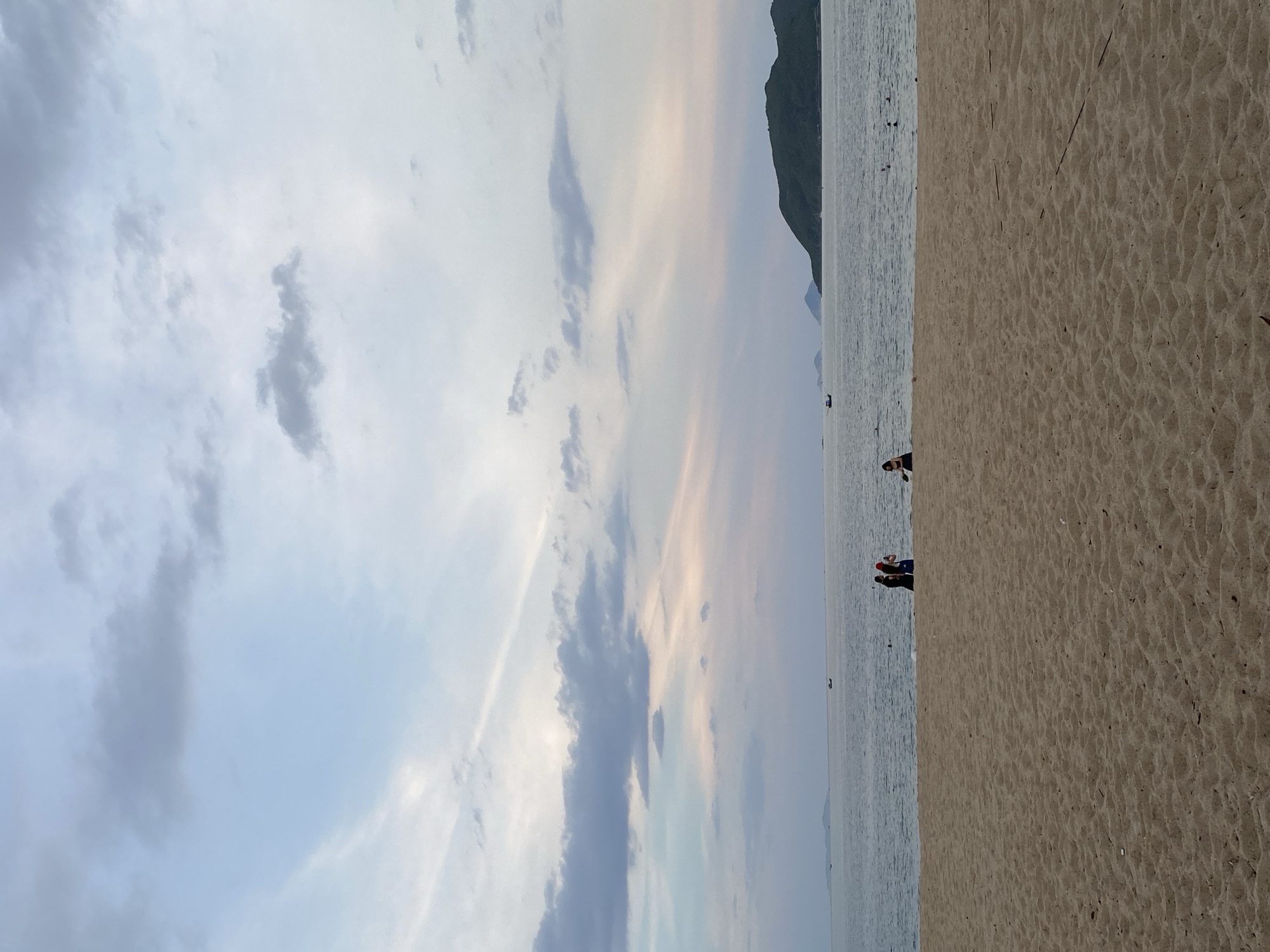 Nha Trang beachfront at dusk, from shoreline to park