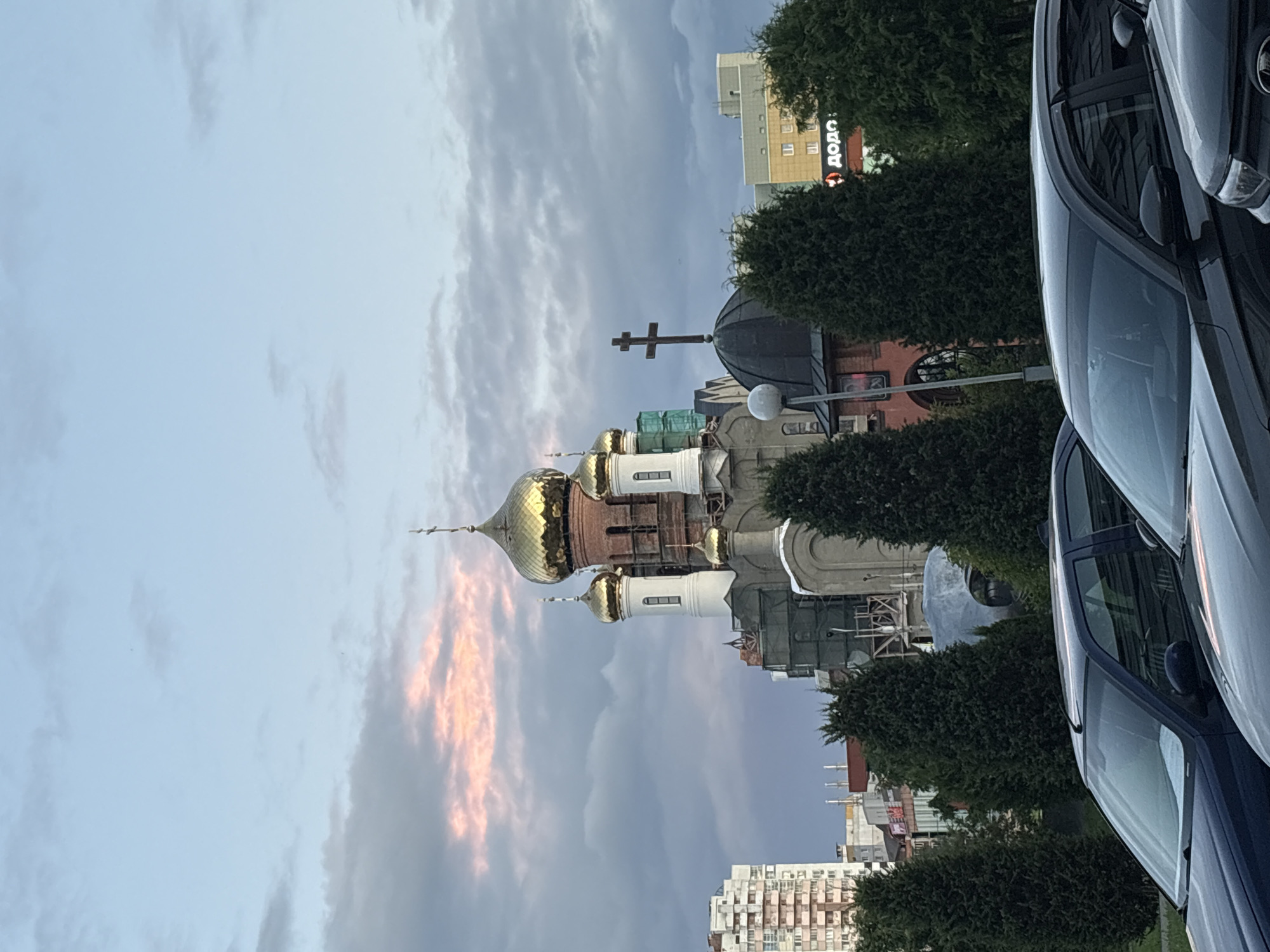 Orthodox churches old and new dot Vitebsk's residential landscape