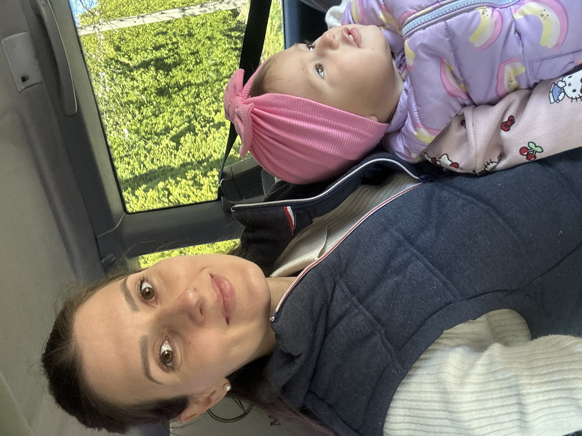 Mother and toddler spend morning moments in Wisła, Poland