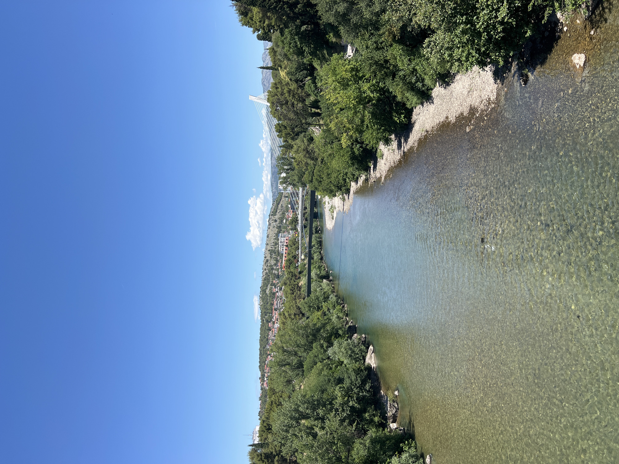 Morning perspectives across Podgorica's rivers, mountains and streets