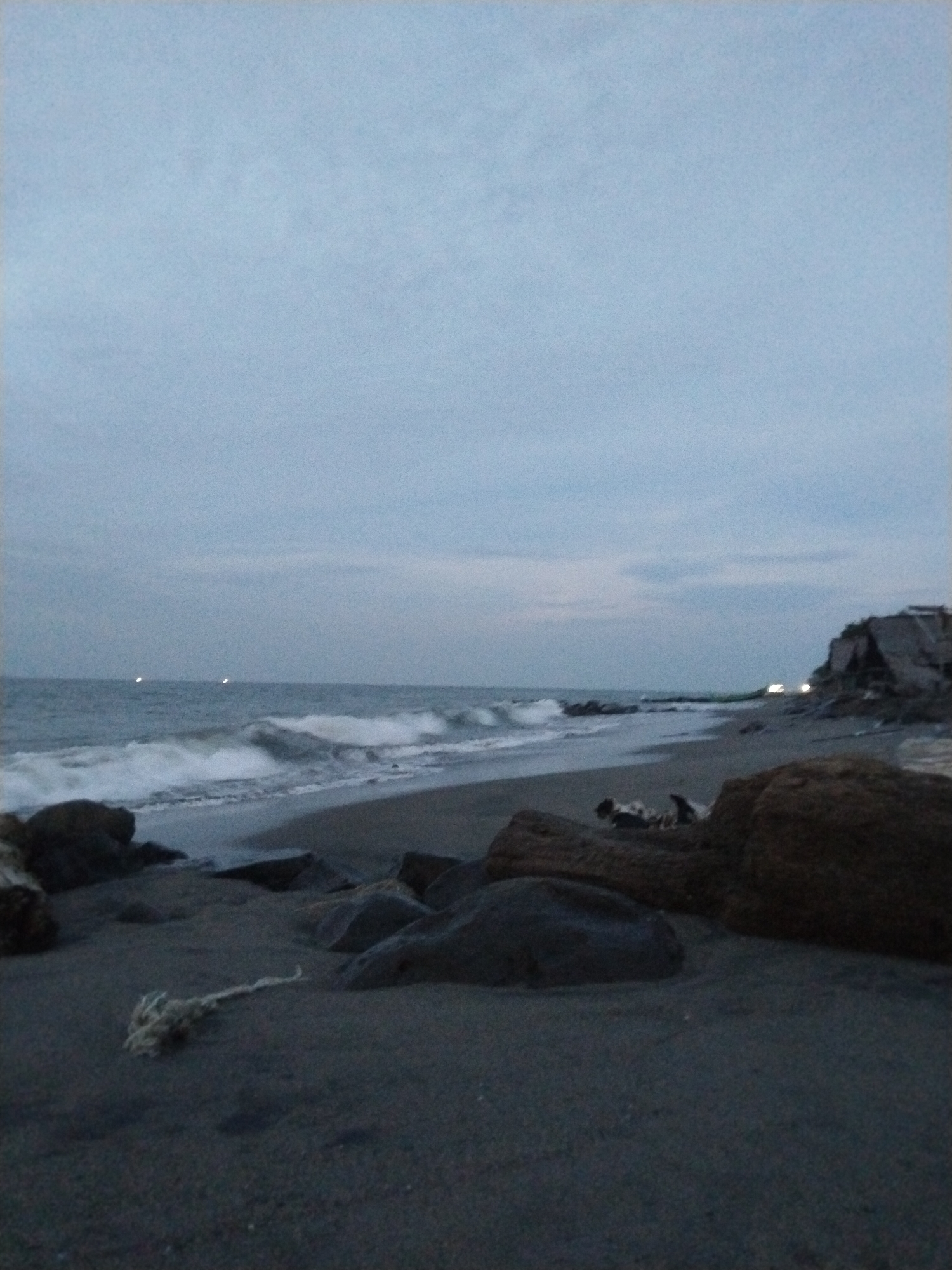 Evening beach activity documented in Lhokseumawe, Indonesia