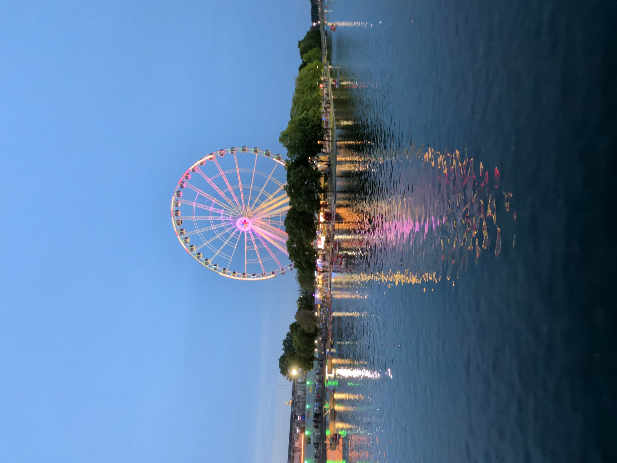 Montreal's Old Port lit up for a summer evening festival
