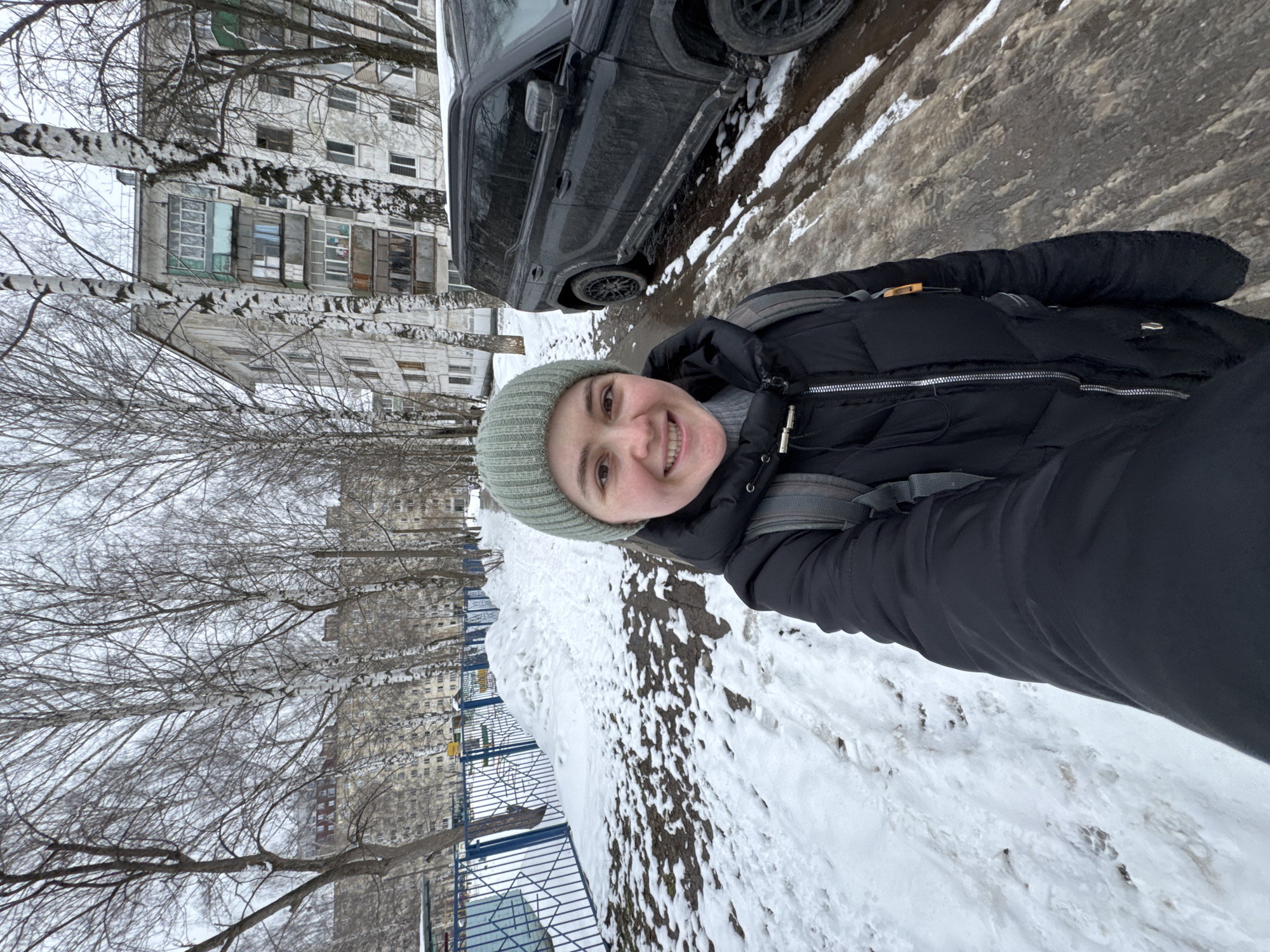 Routine winter morning activity observed across Izhevsk streets