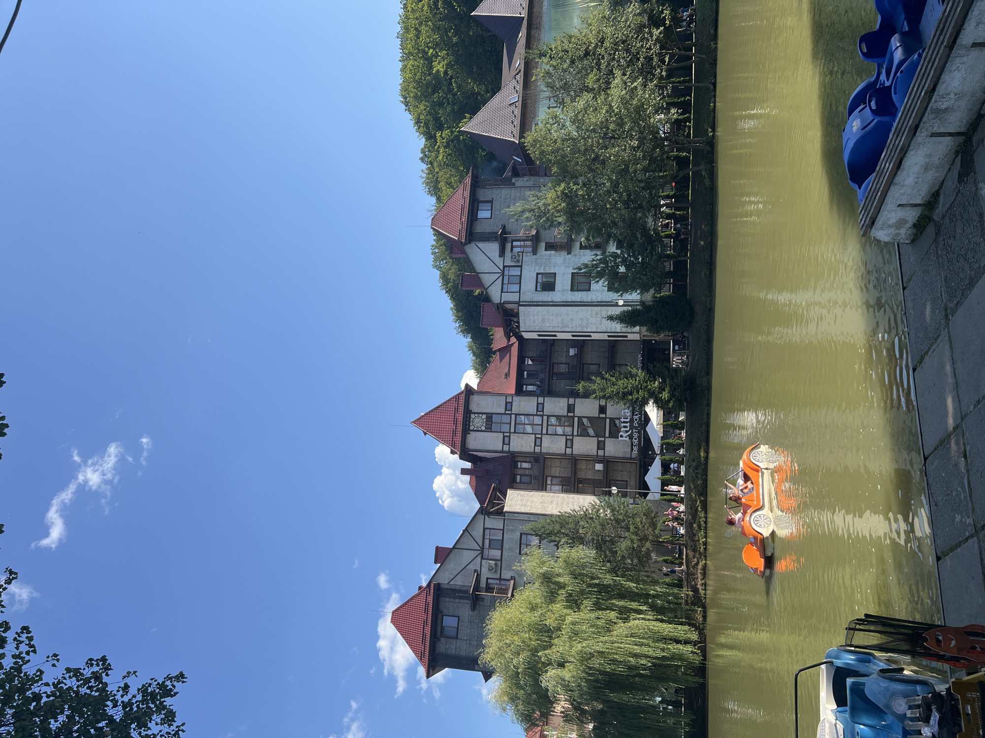 Lakeside resort day in Сонячне: boats, fishing, and rabbits