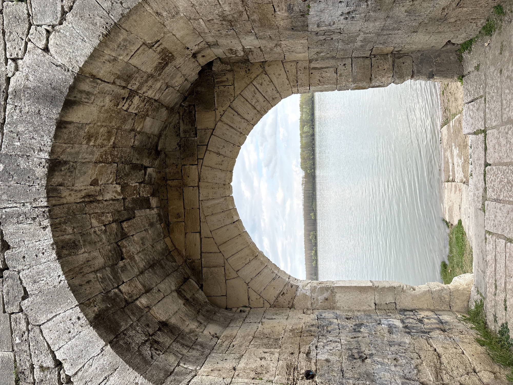 Tourist explores medieval Baba Vida Fortress in Vidin, Bulgaria