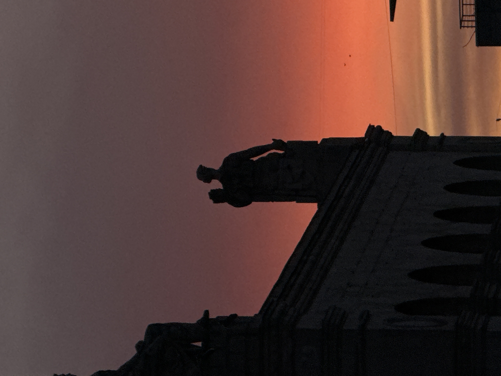 Moscow's Stalinist architecture photographed during April sunset