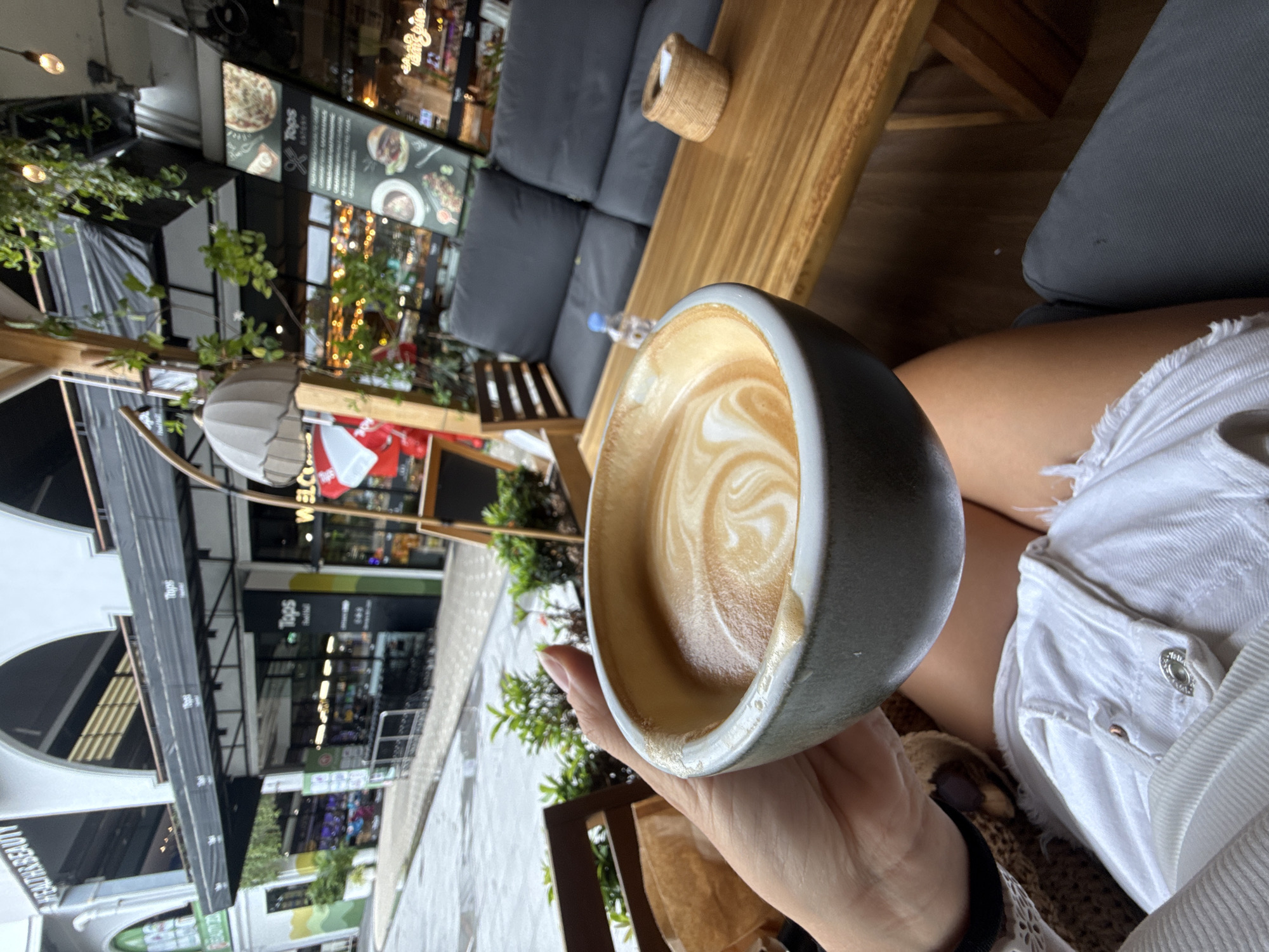 Coffee and fruit shopping at a Ko Samui shopping center