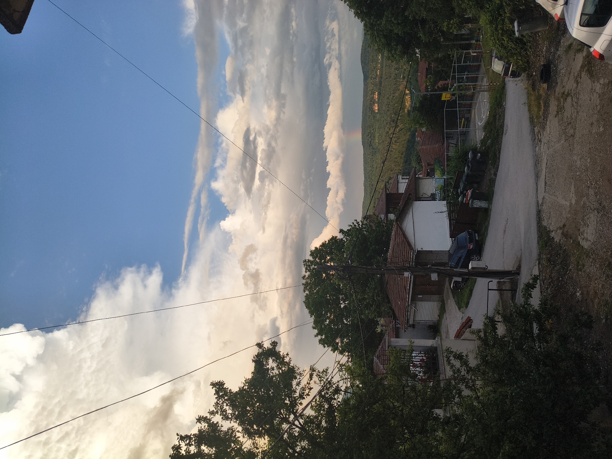 Evening light illuminates Veliko Tarnovo residential areas