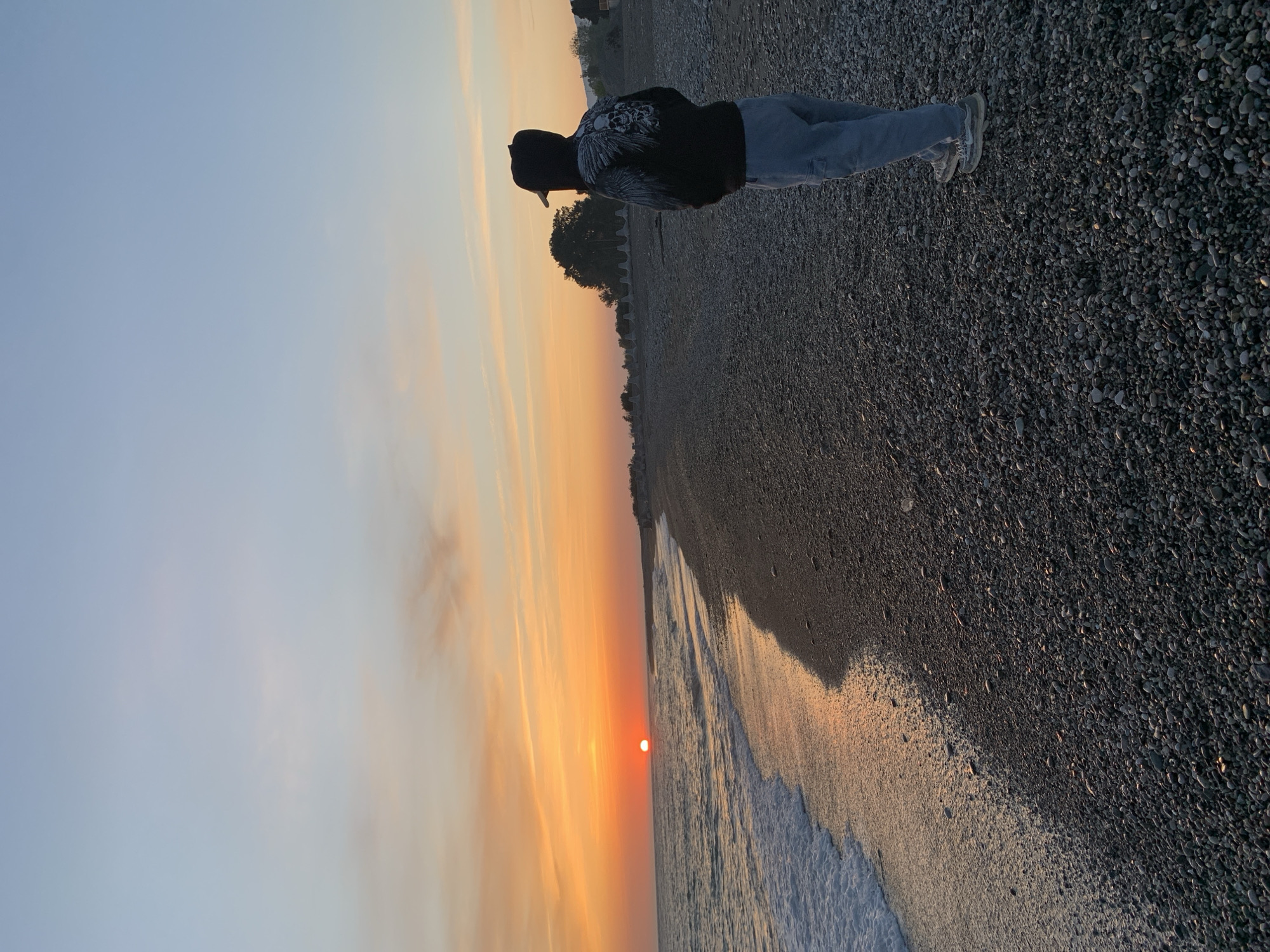 Sunset beach visit with dogs captured in Inkiti, Abkhazia
