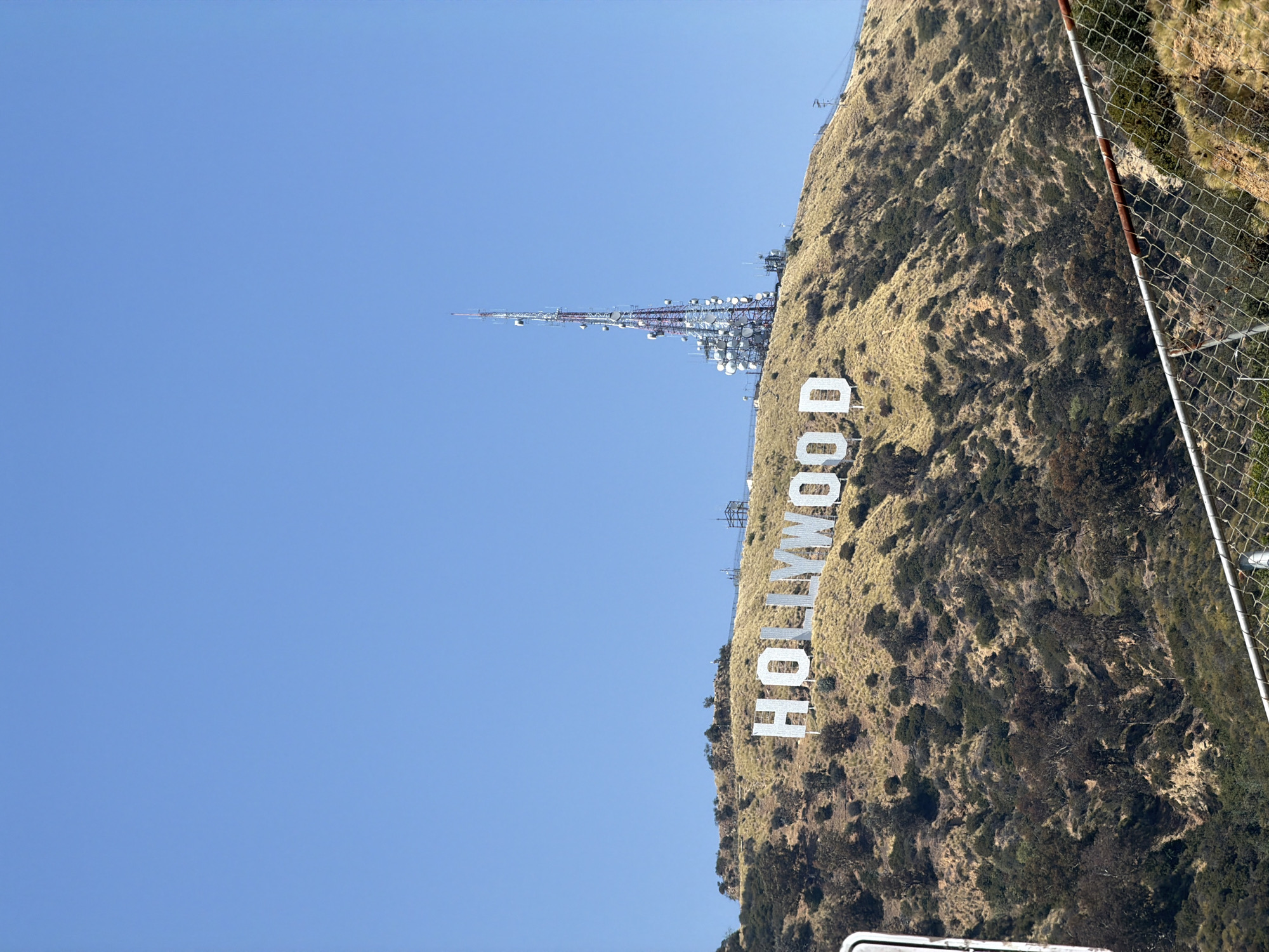 Hollywood Sign photographed from hillside vantage point in Los Angeles