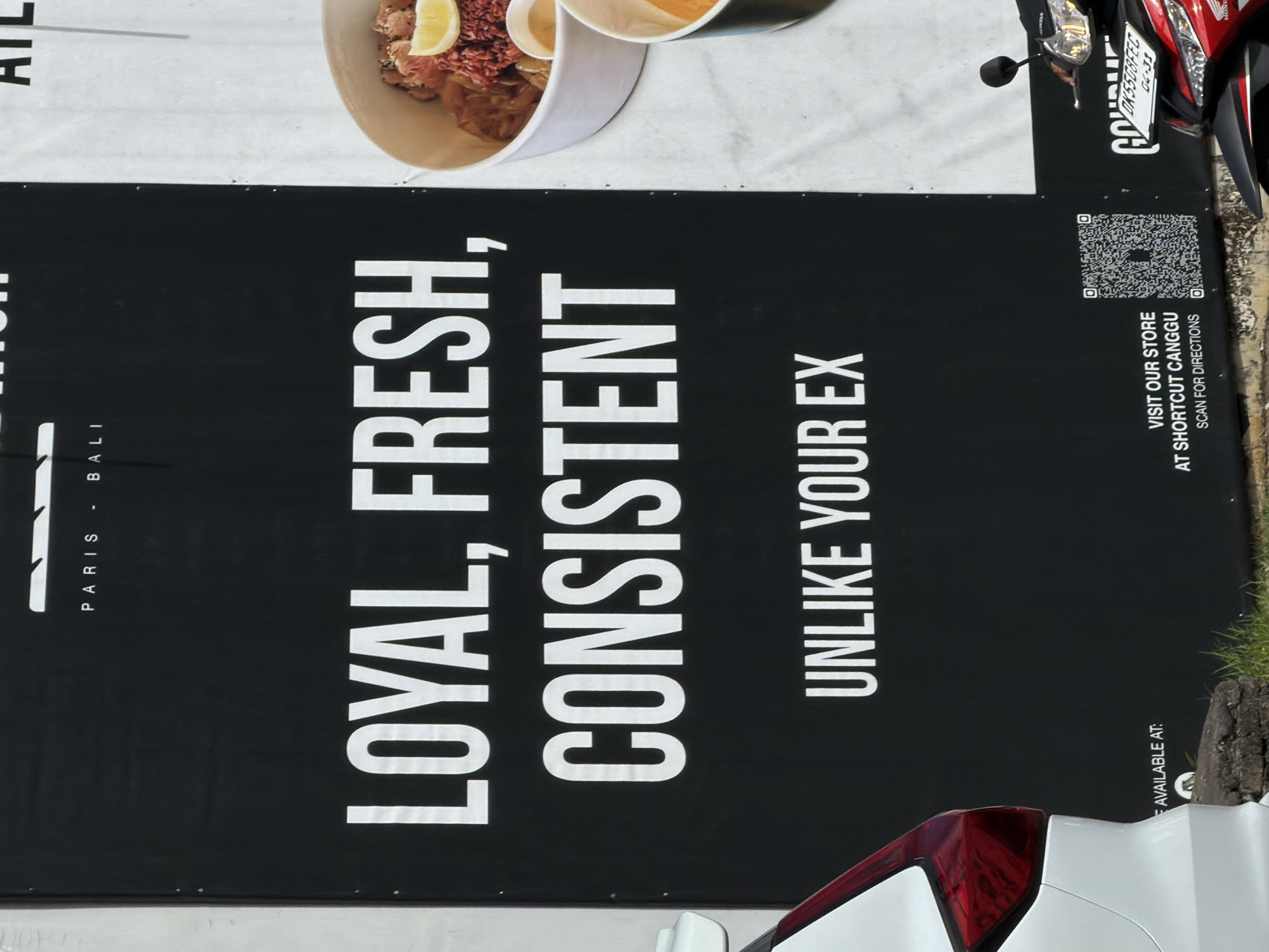 Humorous business sign spotted in North Kuta, Indonesia