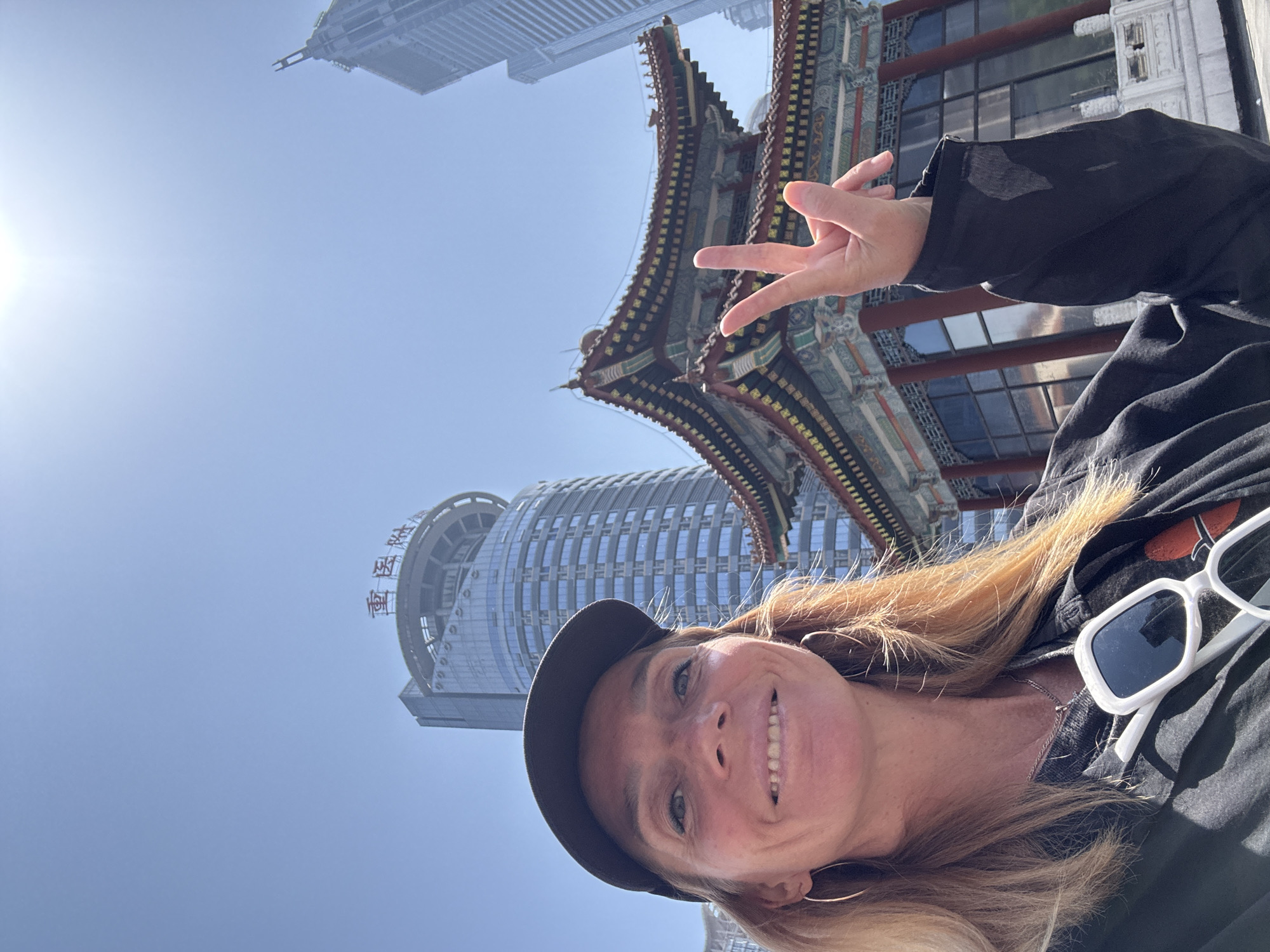 Tourist documents early morning walk through Chongqing's Yuzhong District