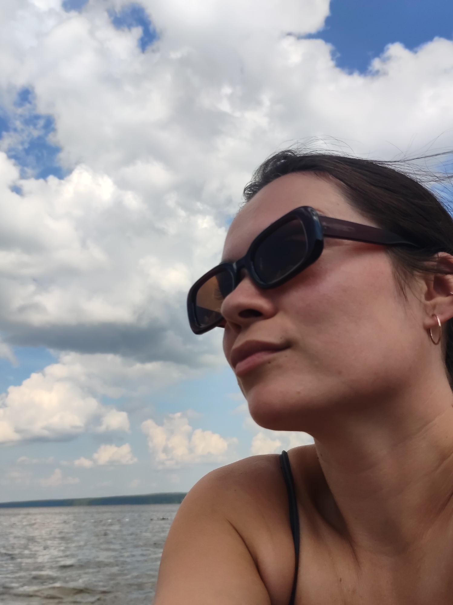 Summer beach day at Kama River in Chaikovsky, Russia