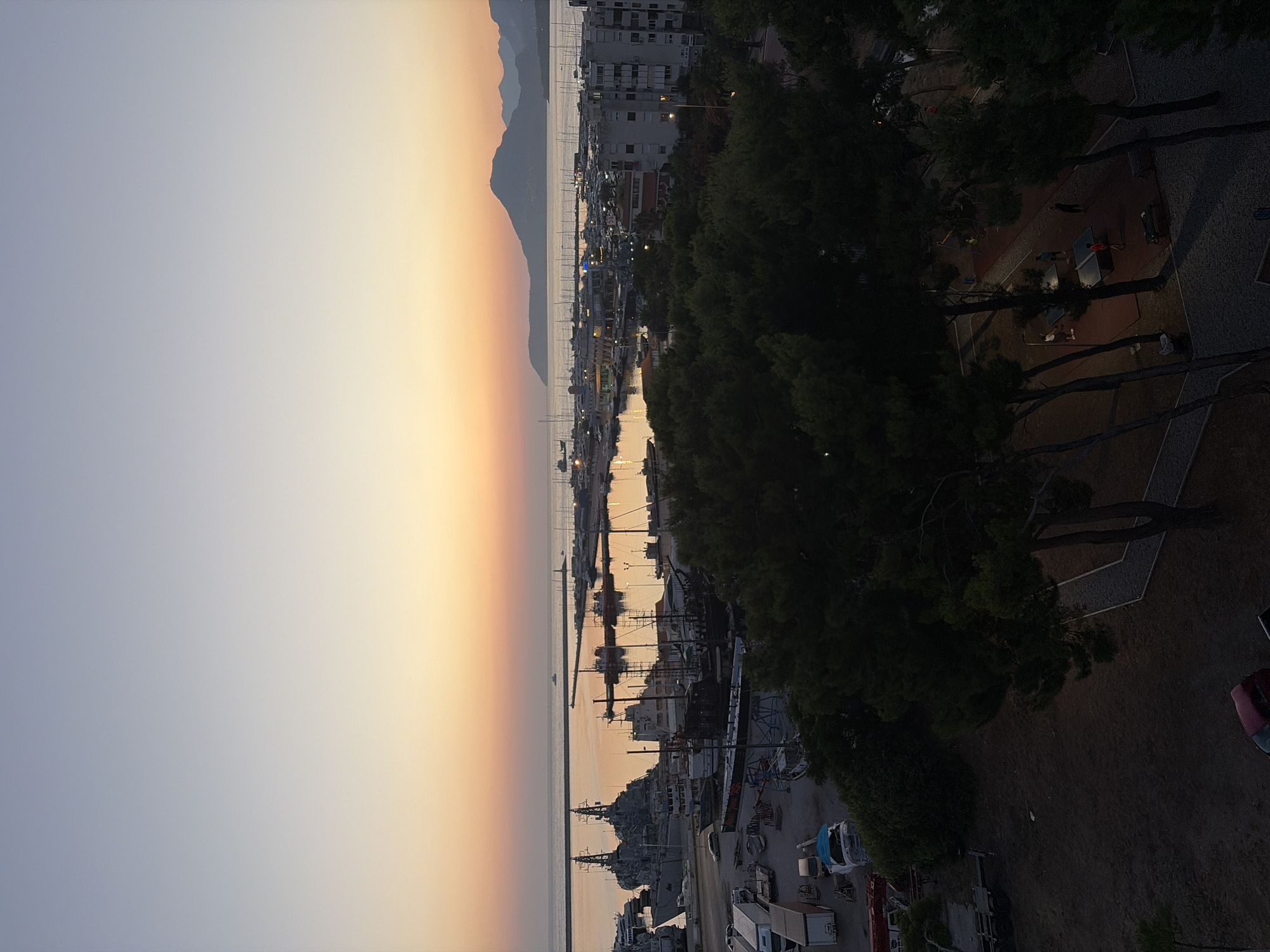 Bar, Montenegro harbor at dusk, multiple angles