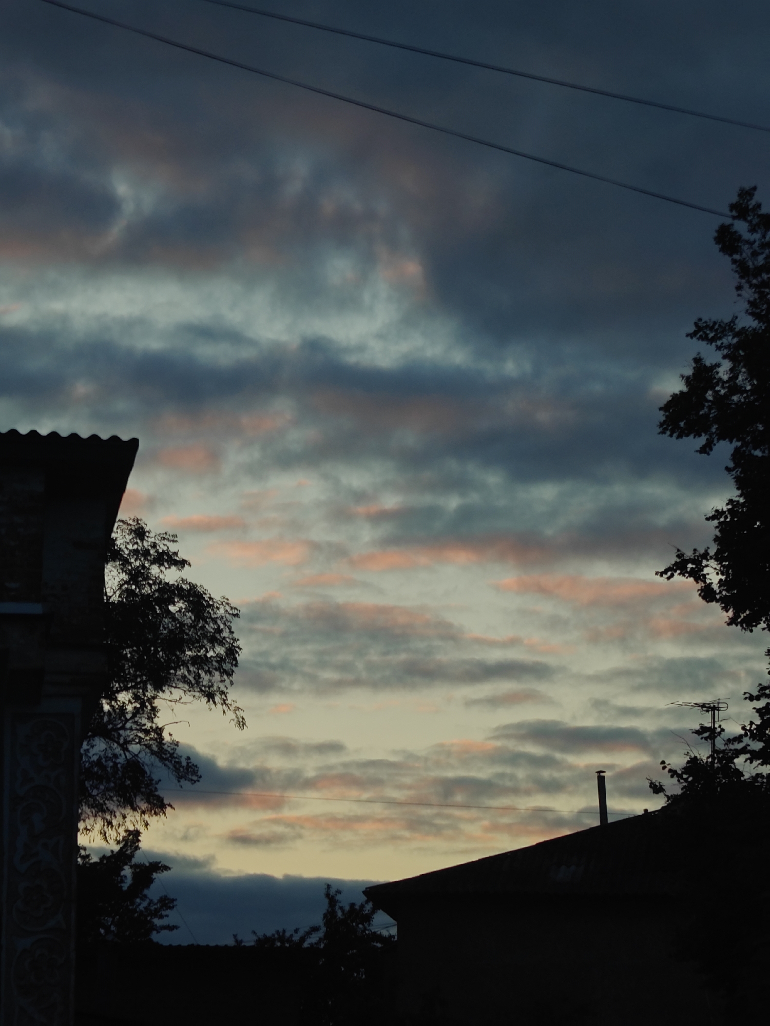 Evening sunset views across Hadiach streets and buildings
