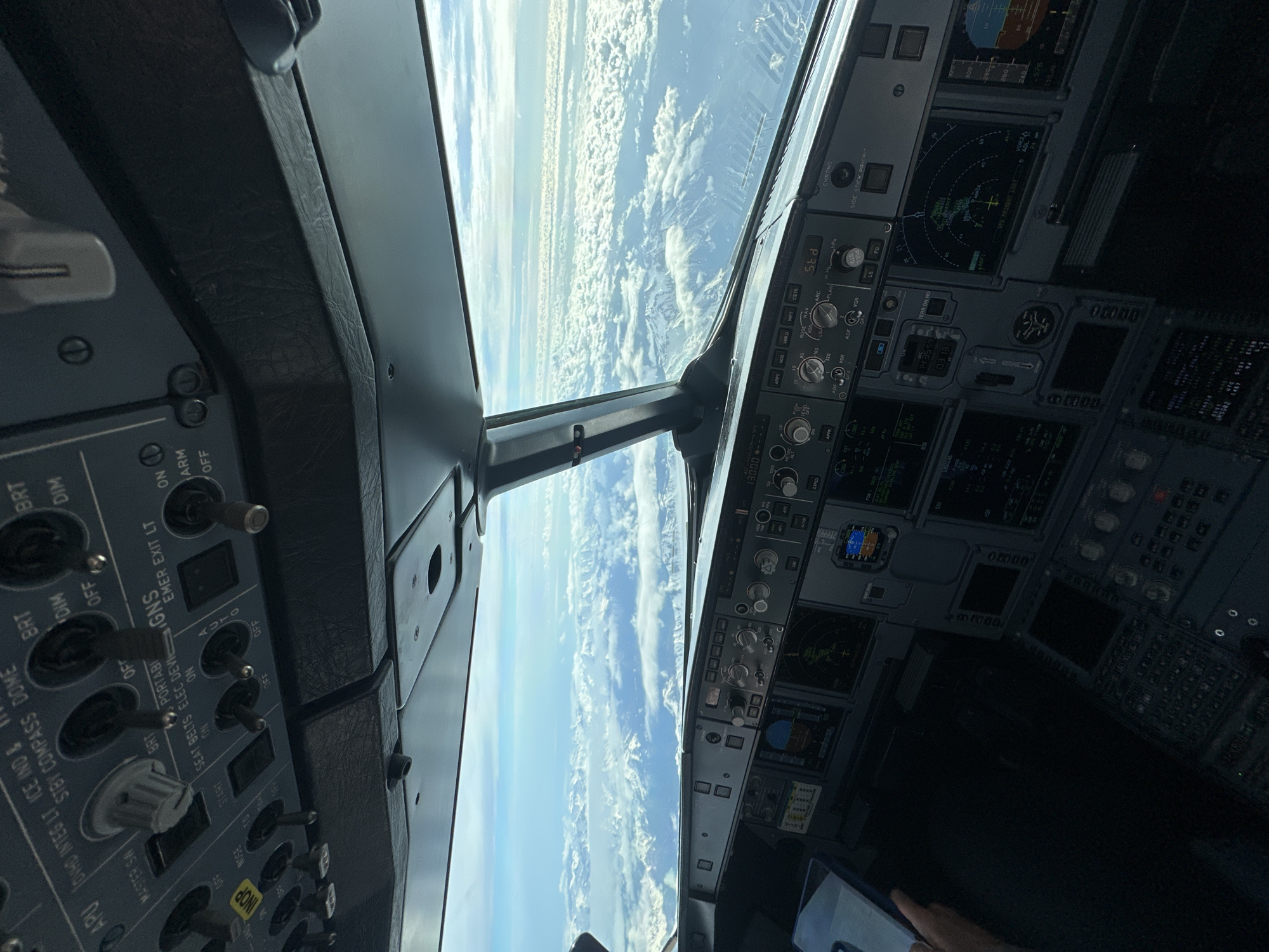 Aircraft cockpit documented during flight operations near Sochi, Russia