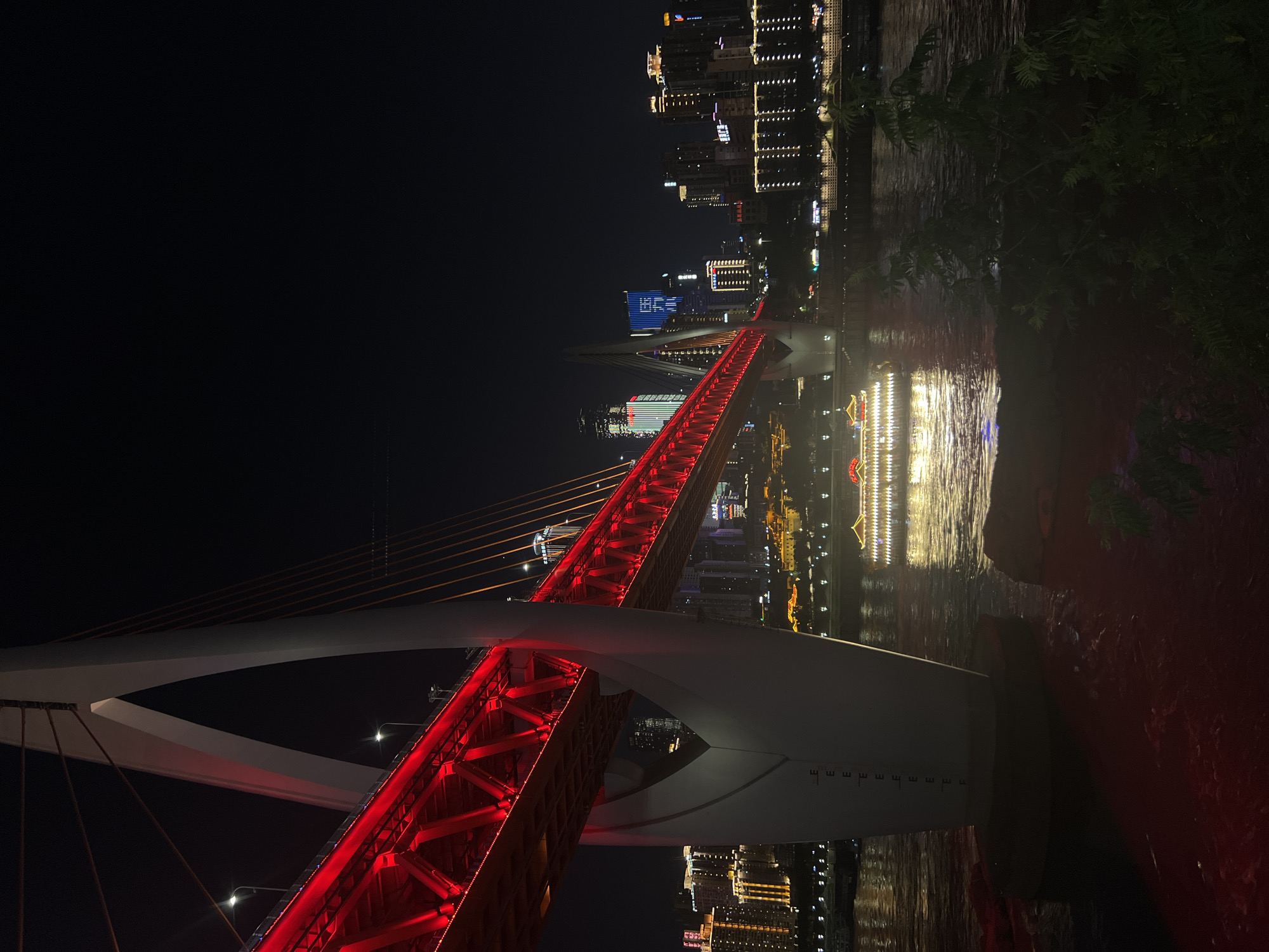 Chongqing's Nan'an waterfront lit up at night