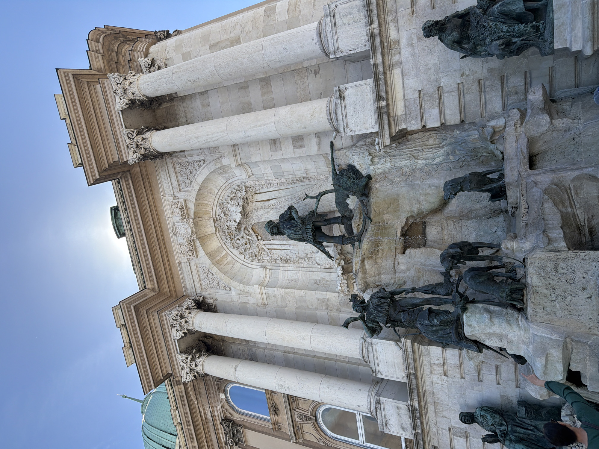 Tourist Documents Buda Castle Architecture During Morning Visit