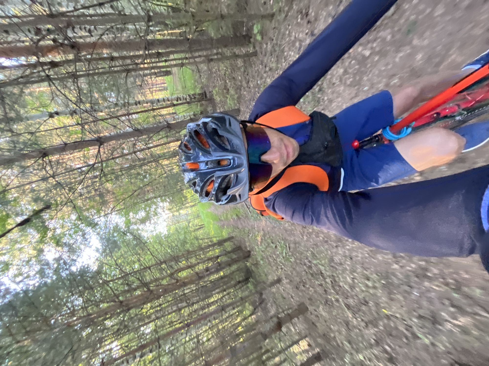 Cyclist documents forest ride in Chaikovsky, Russia