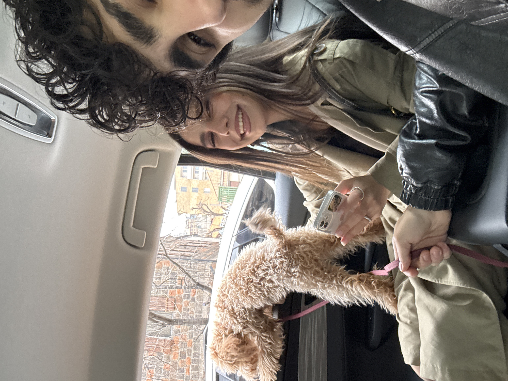 Couple travels with poodle through Yerevan streets