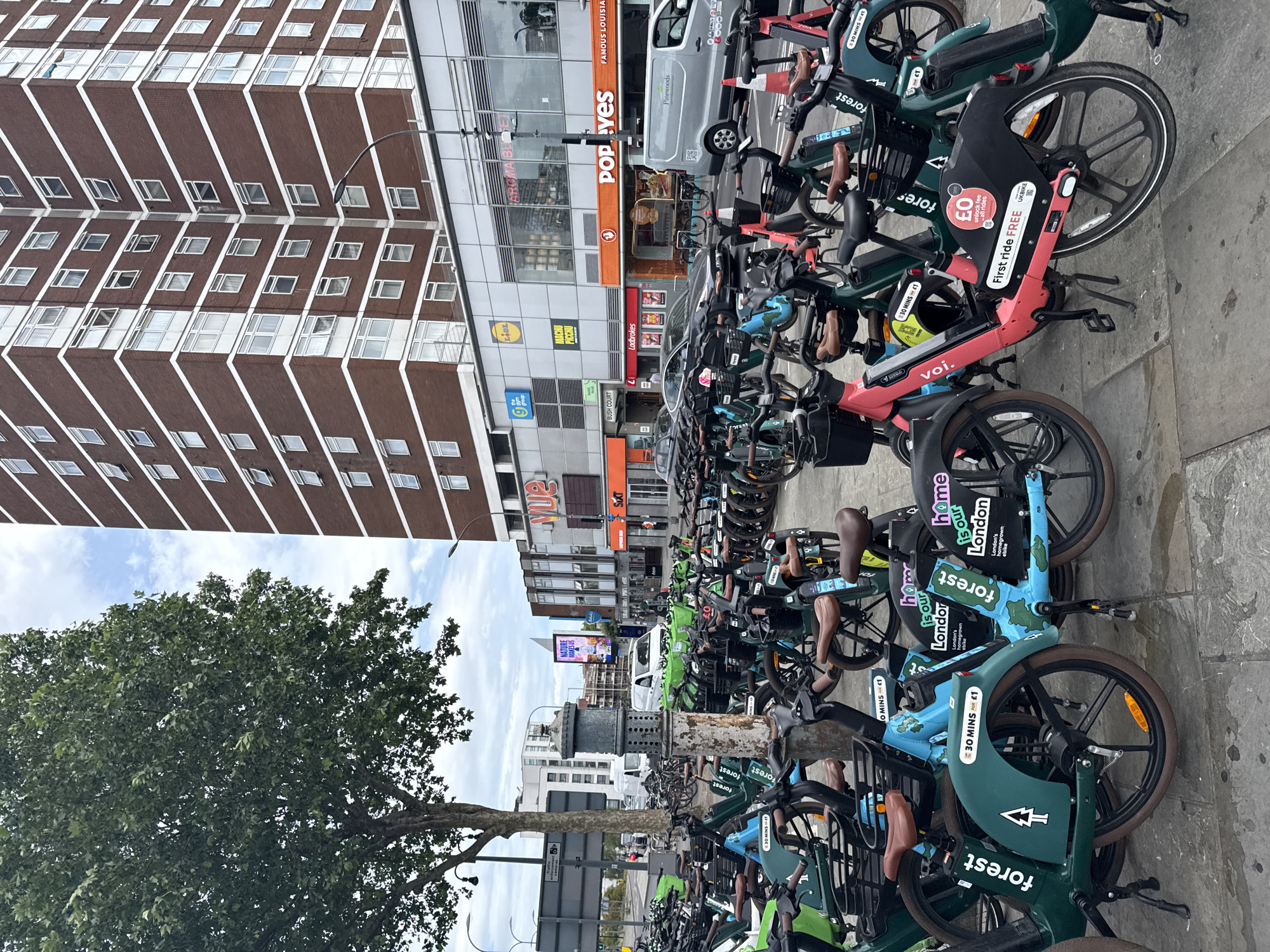 Shared bicycles spotted parked on London street