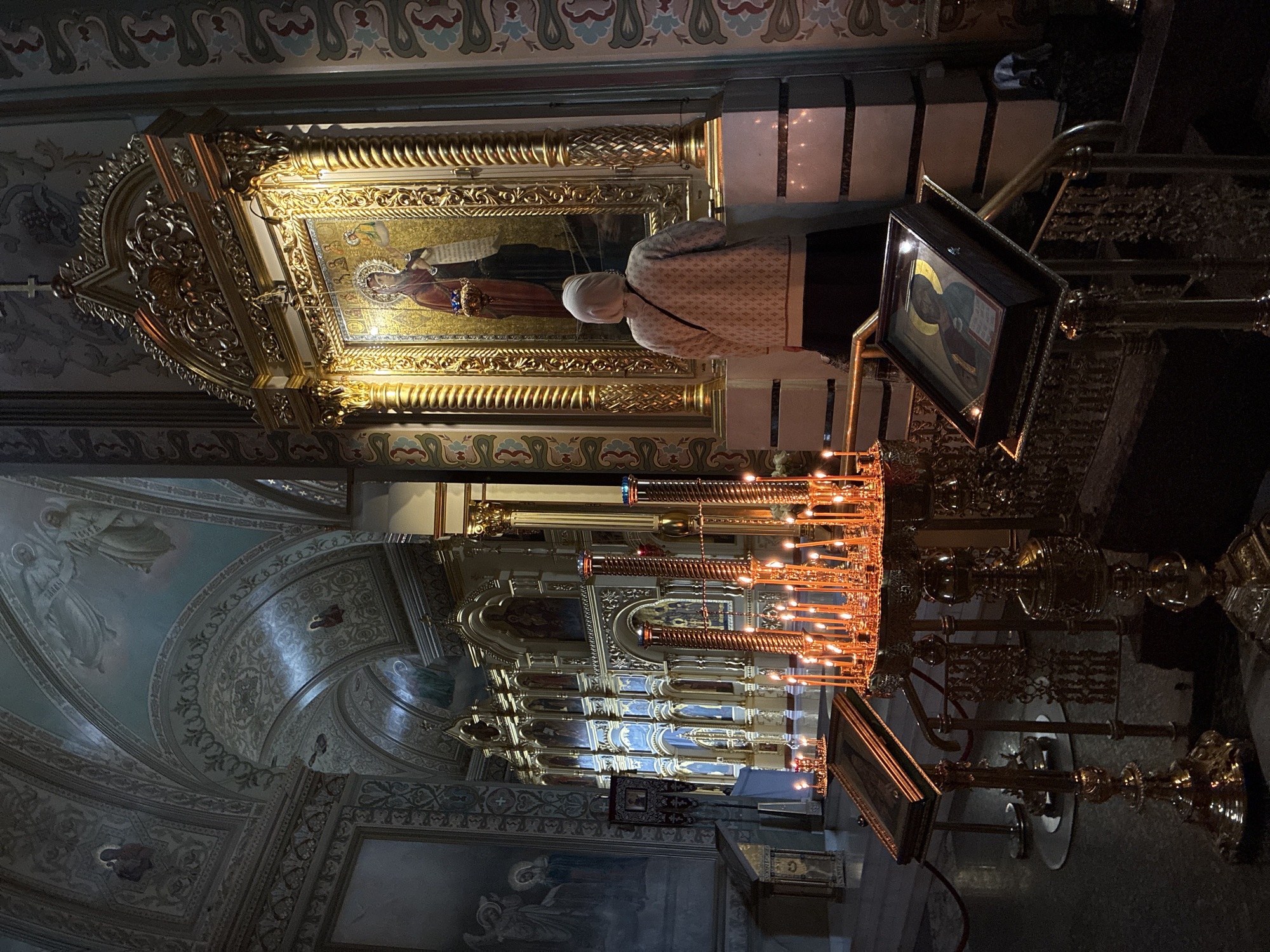 Visitor documents Orthodox churches and monastery in Bogolyubovo, Russia