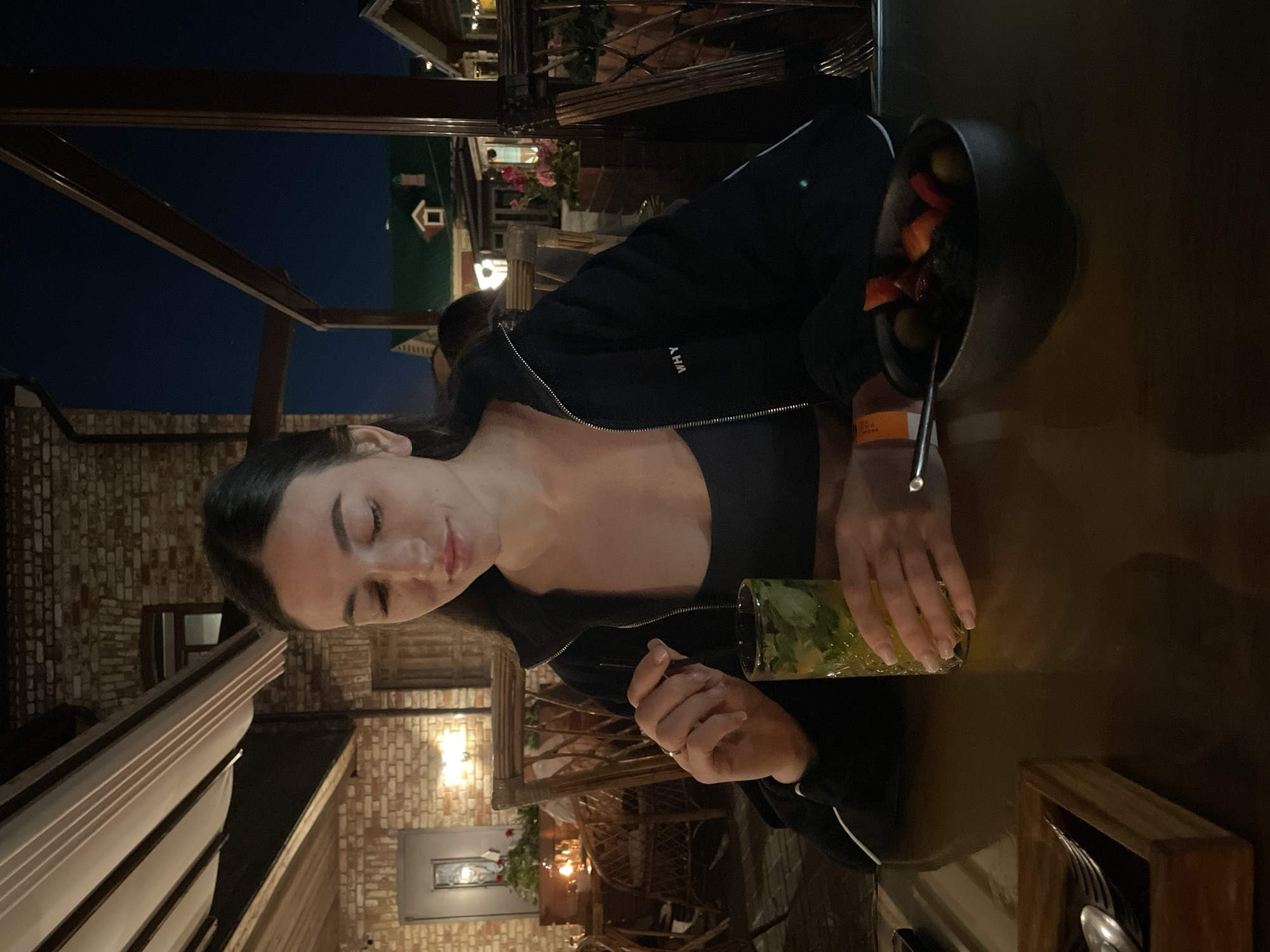 Evening dining scene captured at outdoor restaurant in Kazan