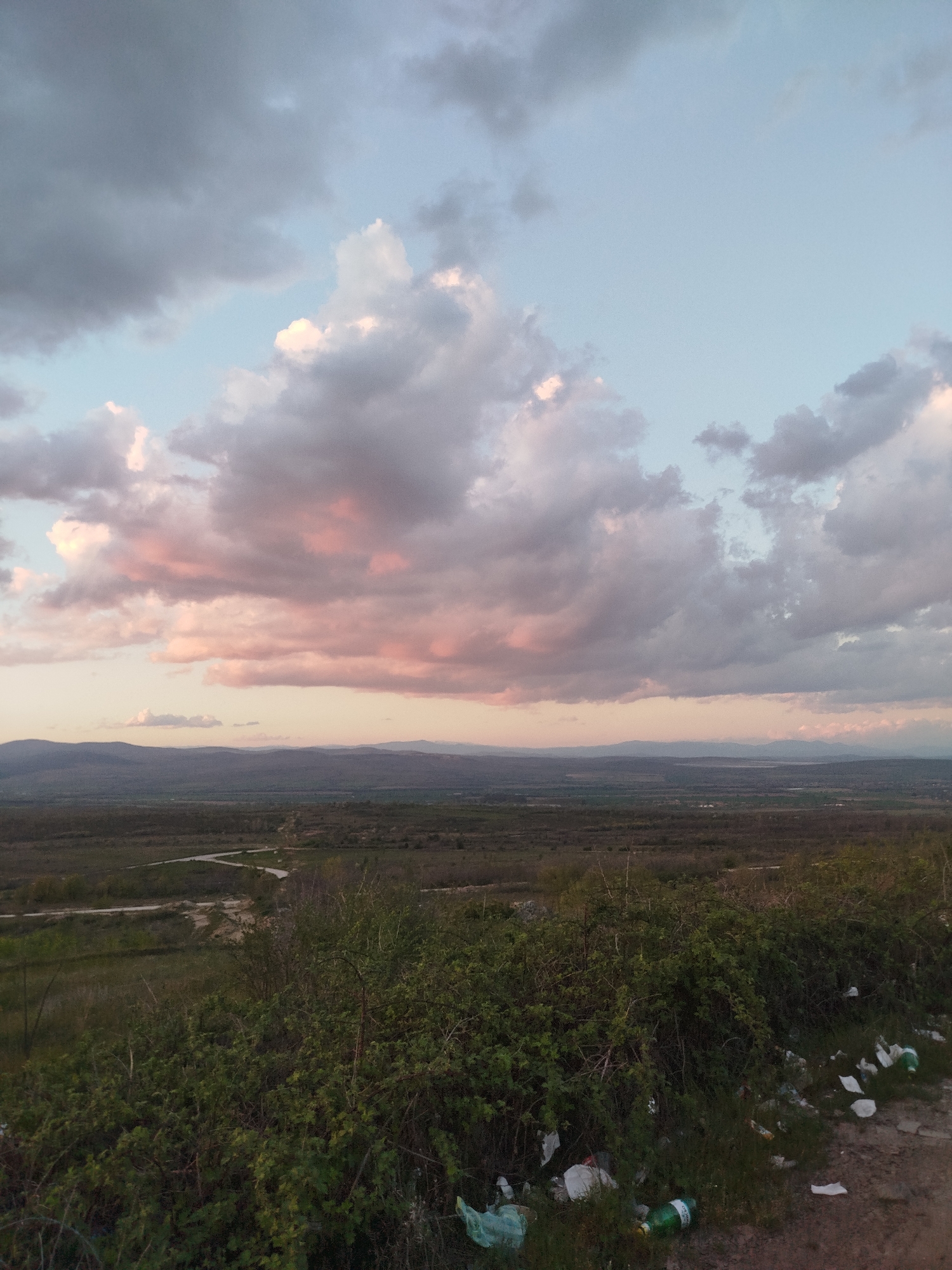 Littered landscape documented near Karabunar, Bulgaria