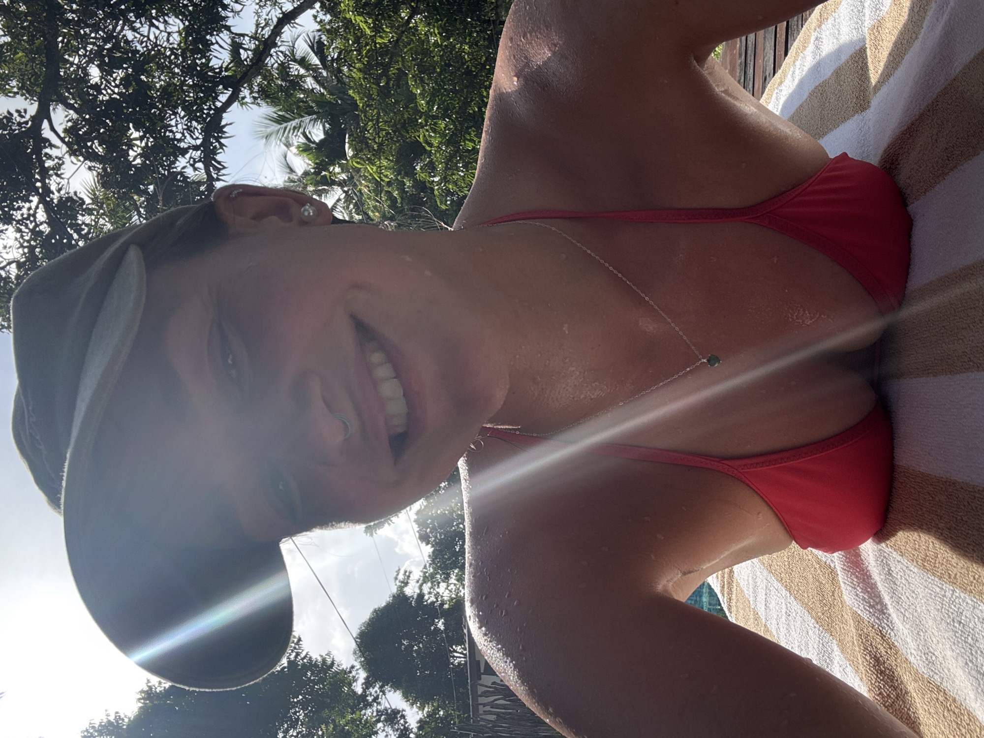 Lazy poolside morning in Kabalana with a very happy dog