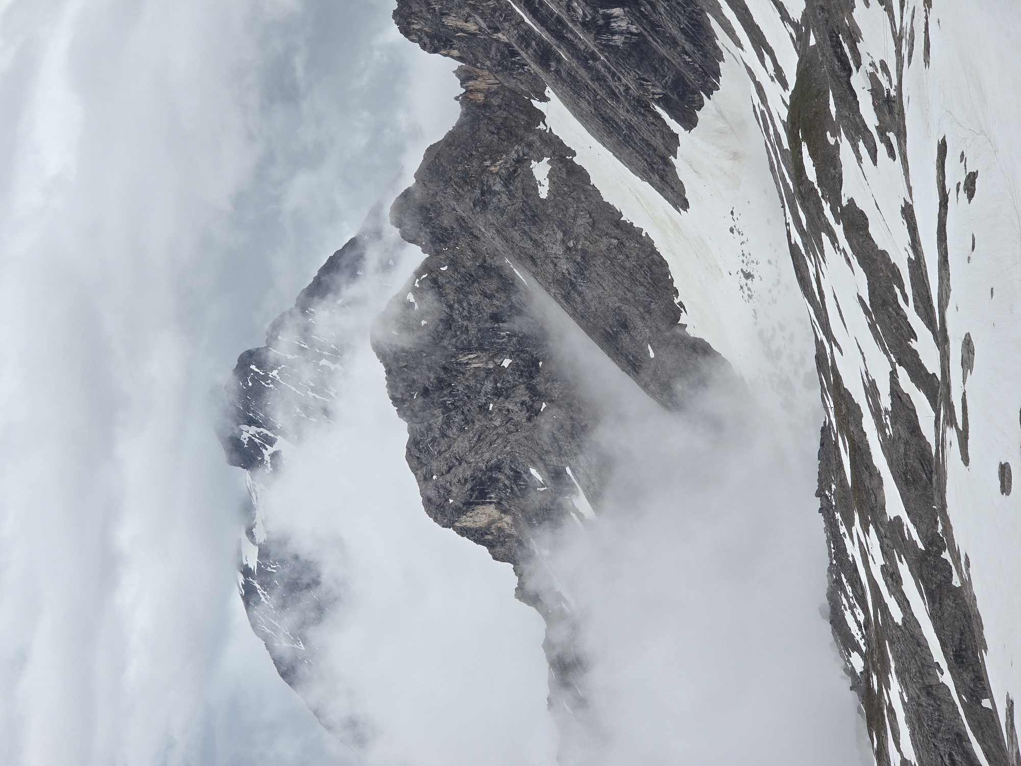 Overcast conditions shroud Zugspitze peak near Garmisch-Partenkirchen
