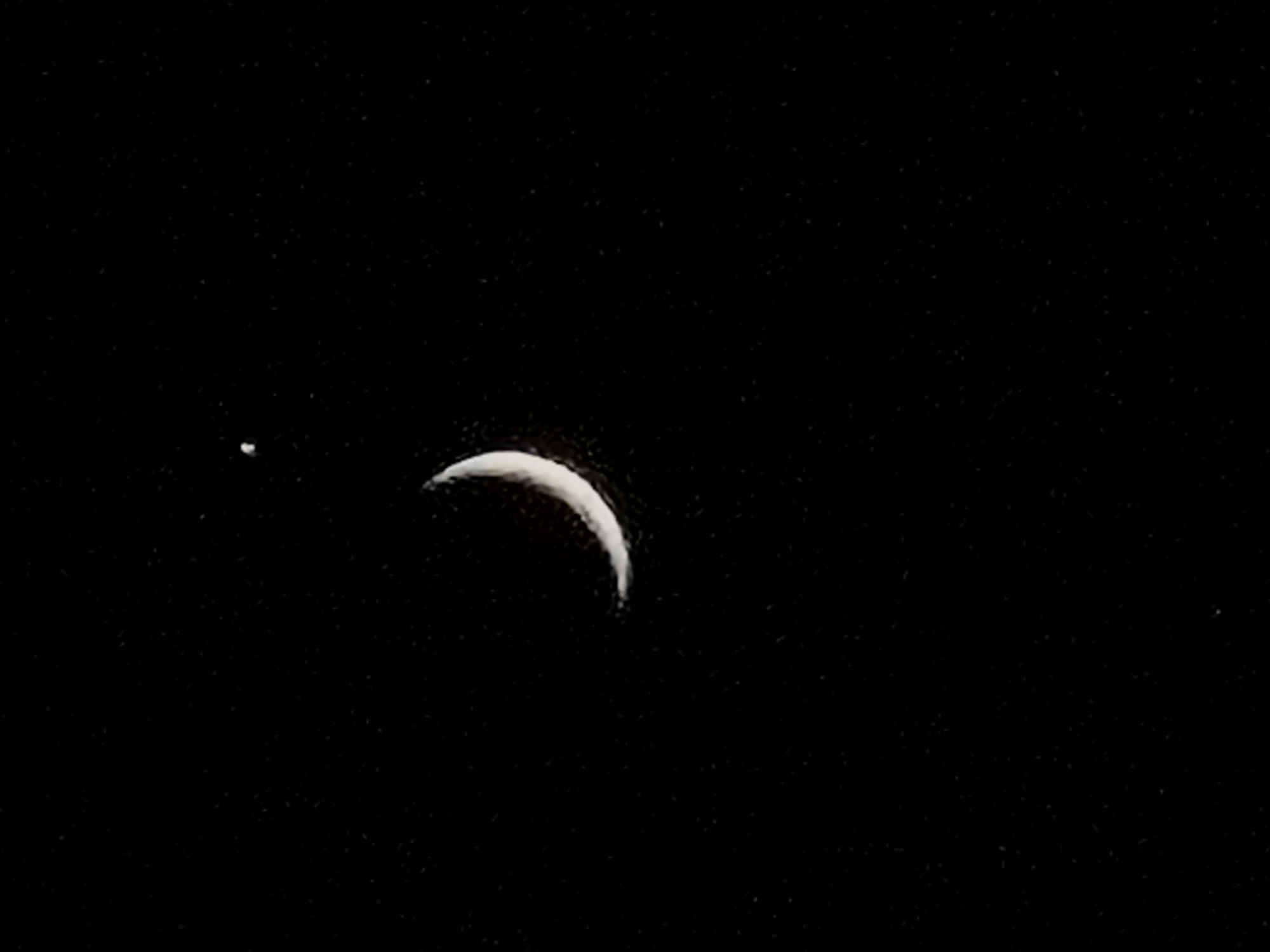 Twilight to nightfall over Leimen, moon and stars appear