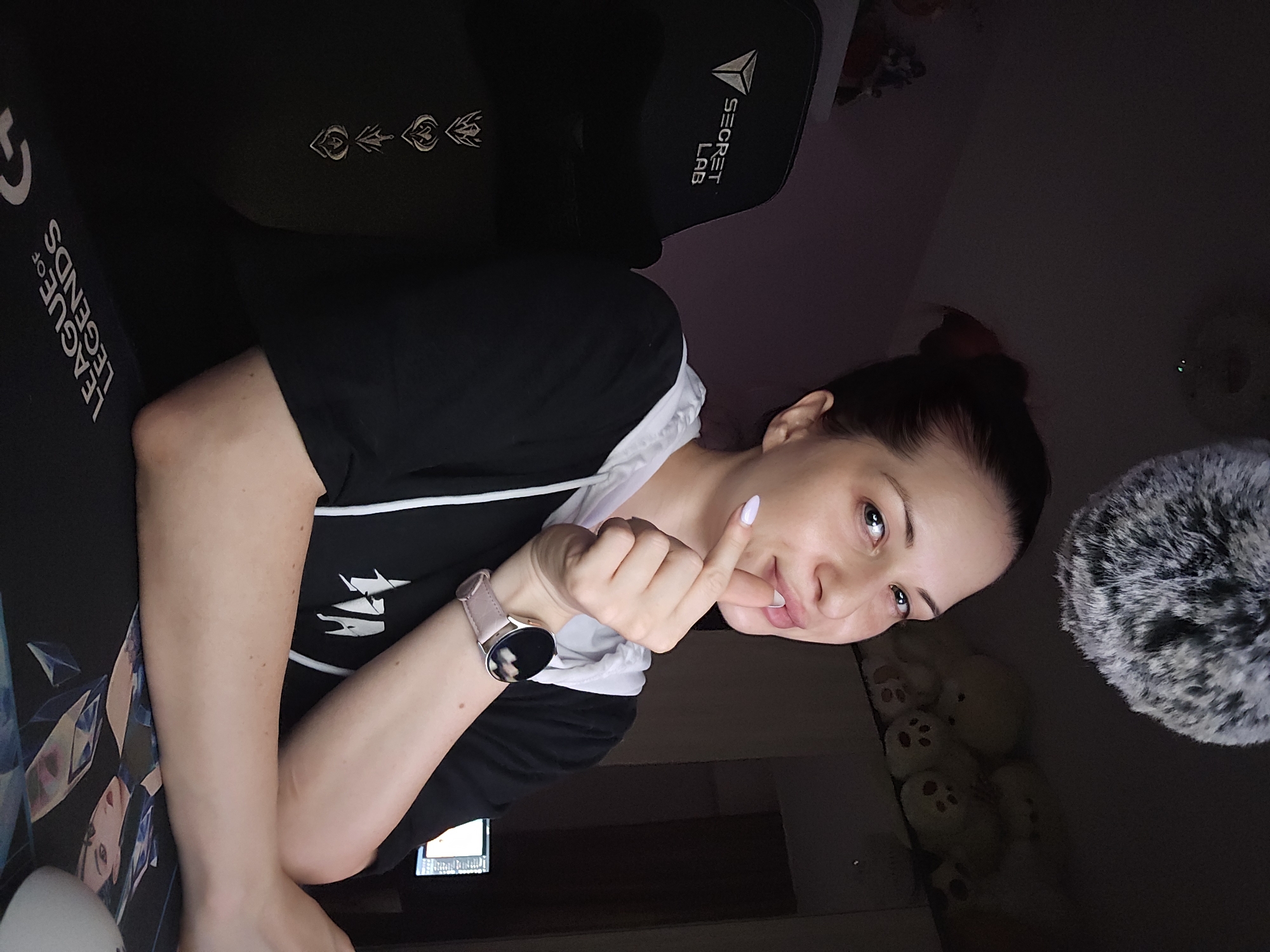 Woman documents RGB gaming setup in Burgas apartment